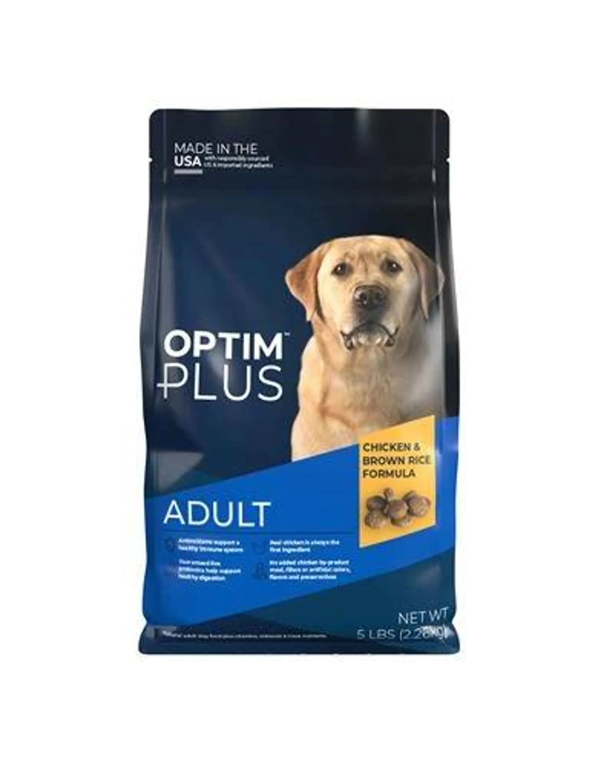 OptimPlus Adult Chicken & Brown Rice Formula Dry Dog Food, 5 Pounds