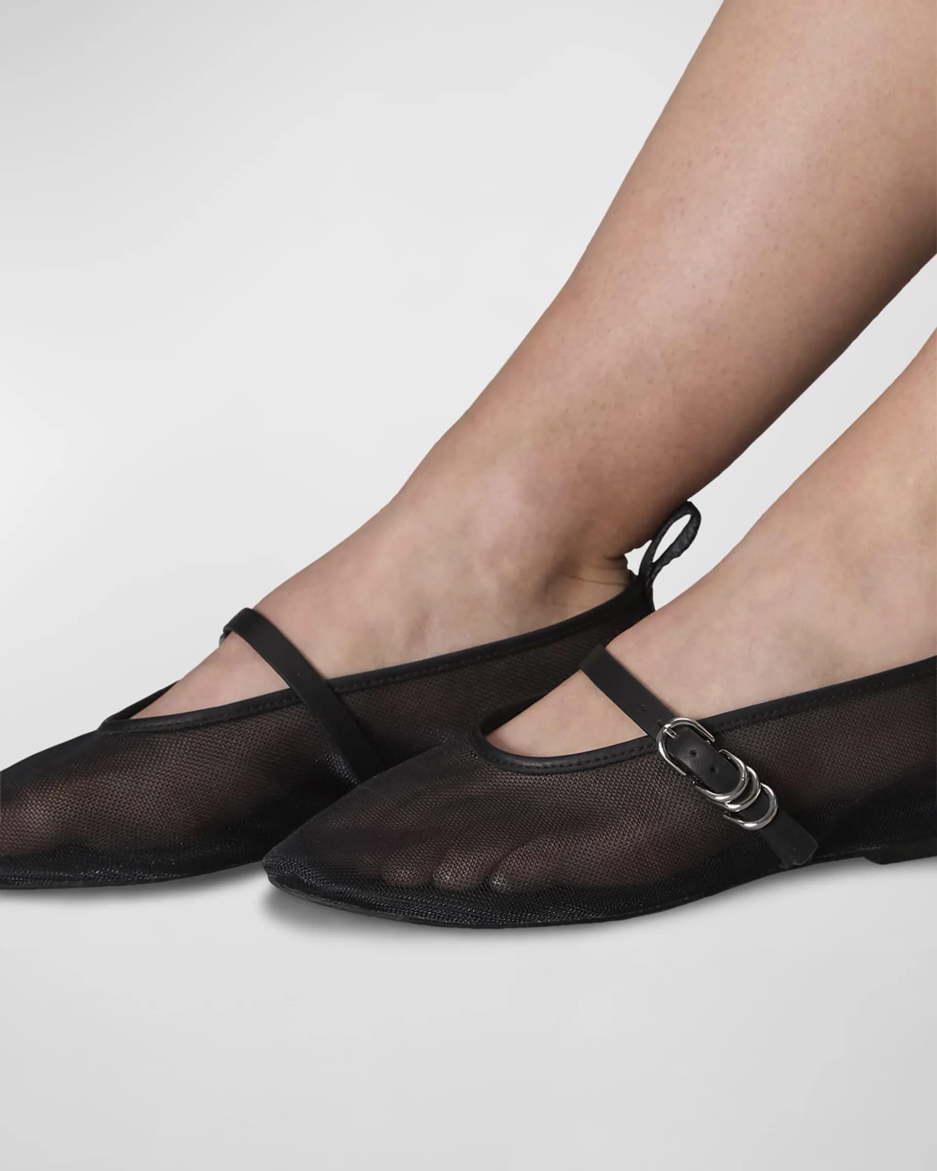 Spire Mesh Mary Jane Ballerina Flats