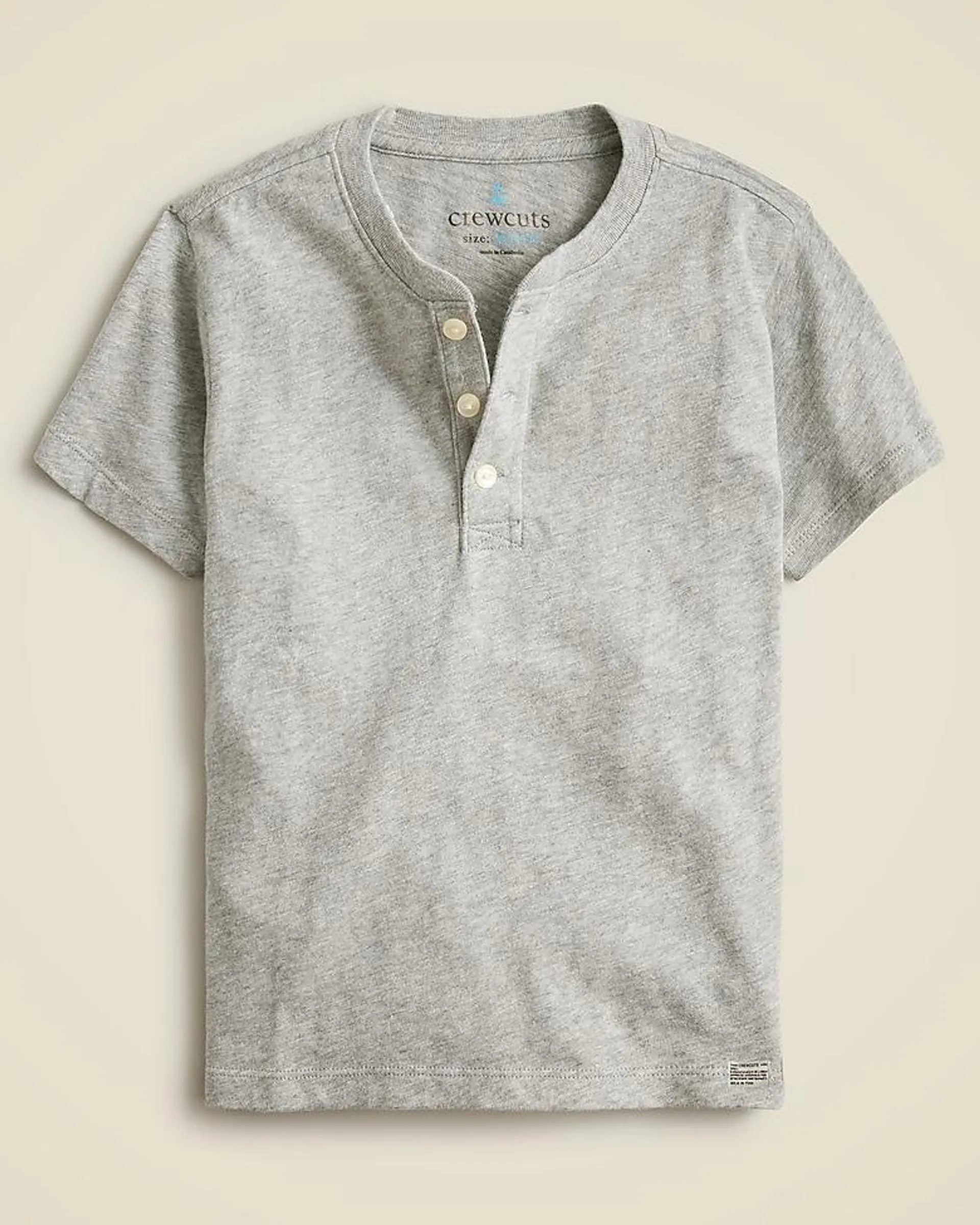 Kids' short-sleeve henley in heather