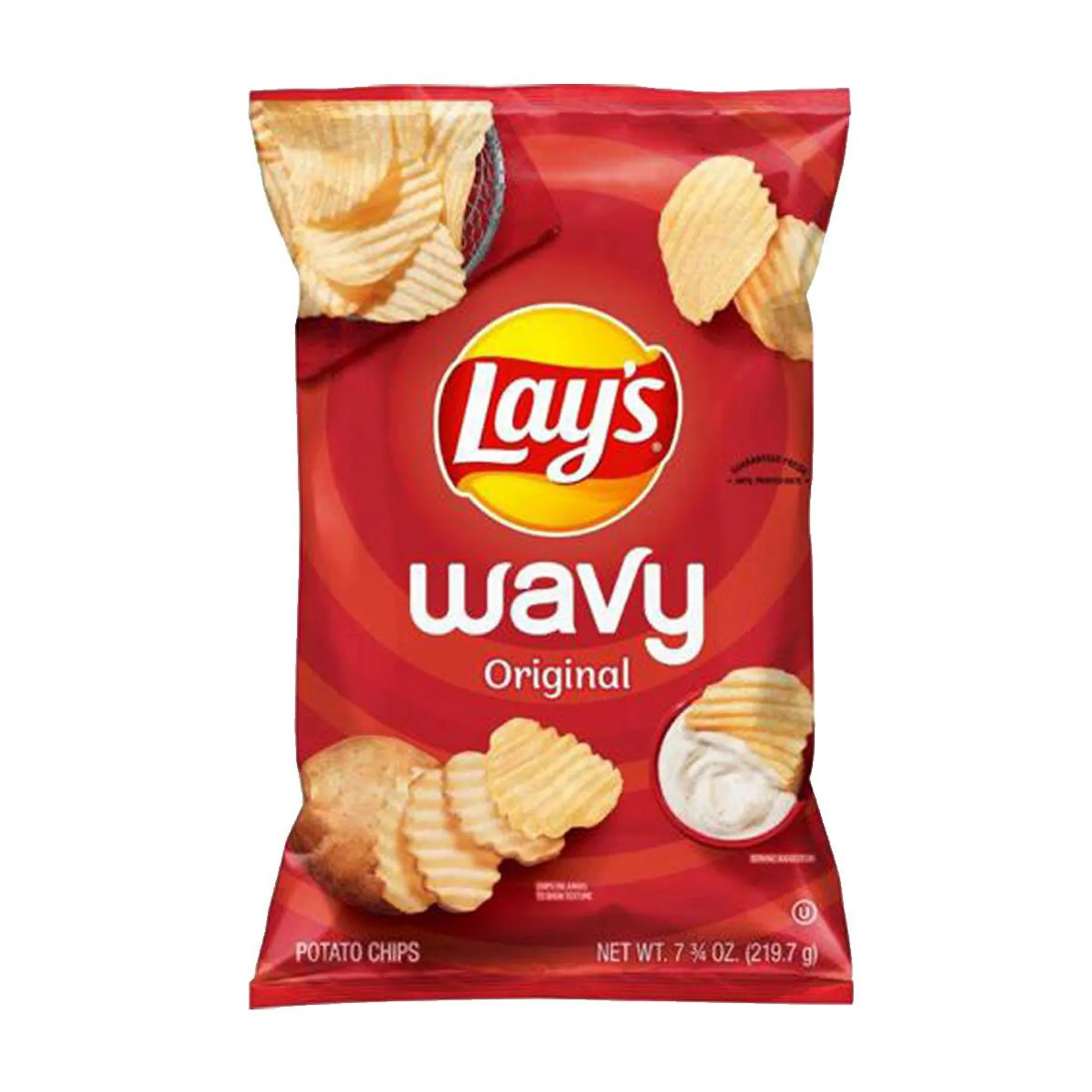 Lays Wavy Original Potato Chips, 7.75 oz Bag