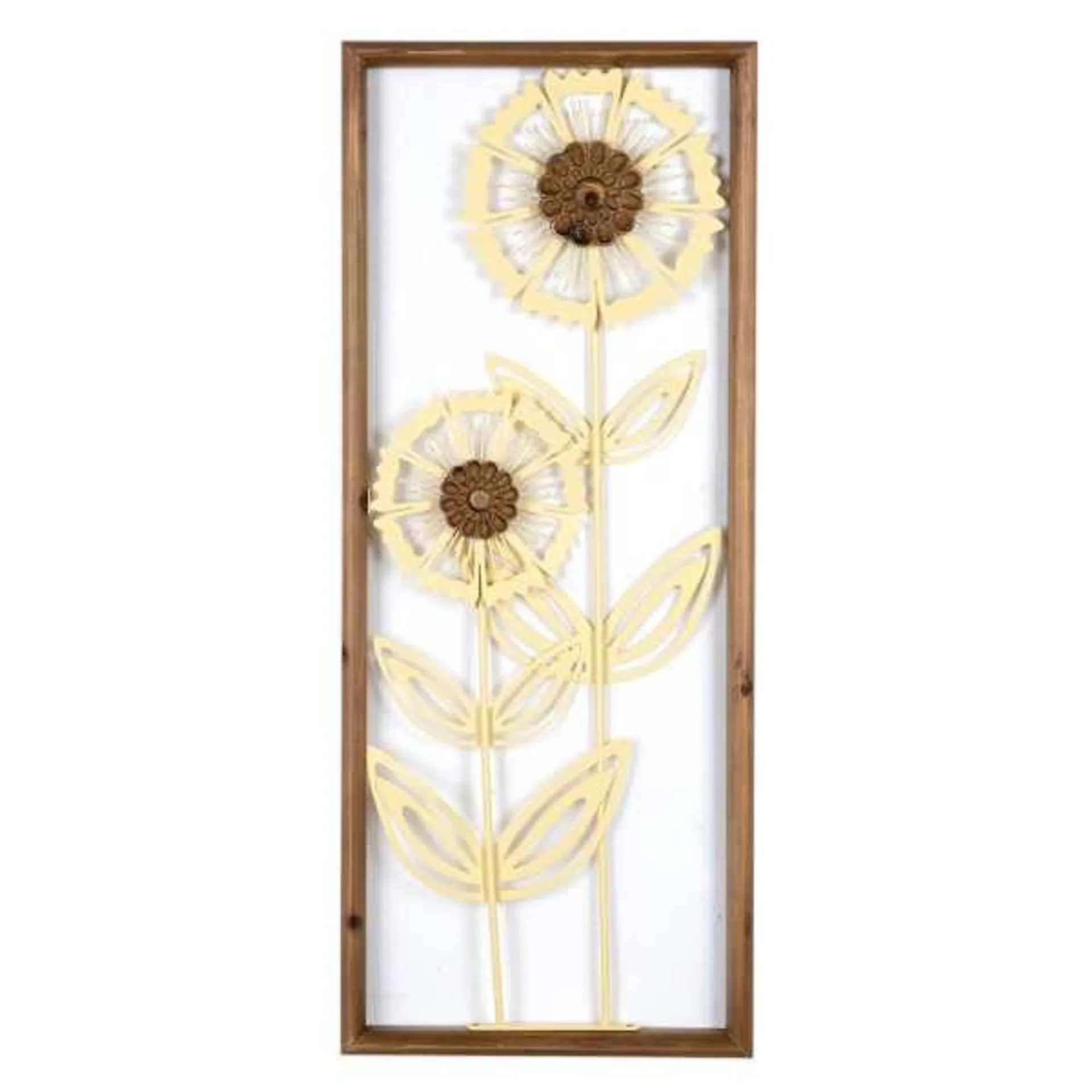 Metal Flower Outdoor Wall Decor, 12x30