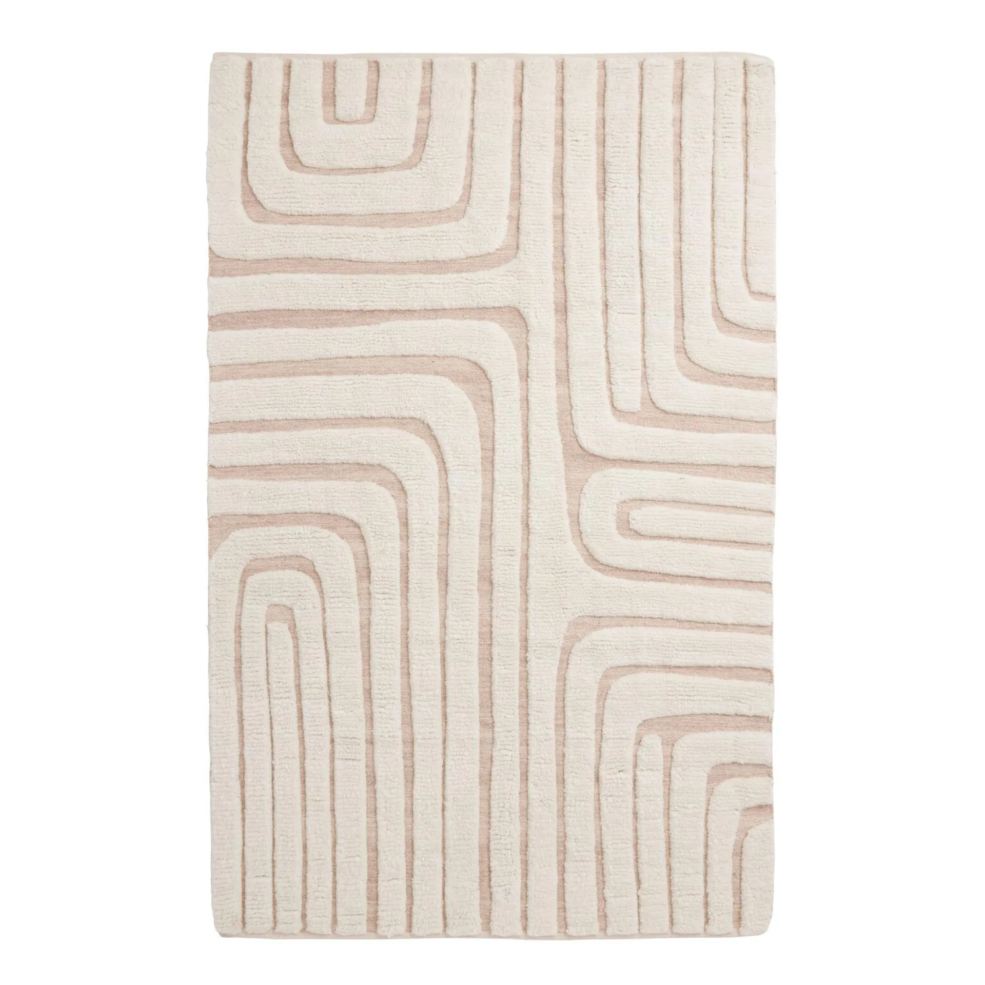 Elon Undyed Modern Geometric Wool Washable Area Rug