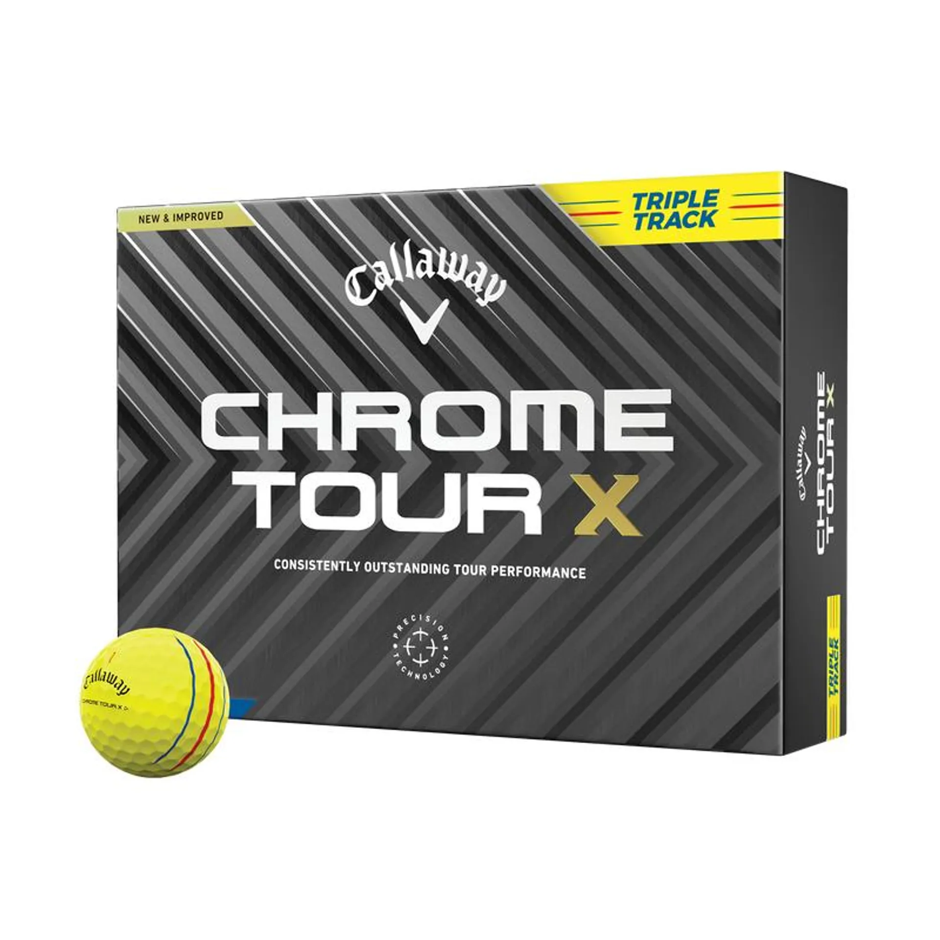 Chrome Tour X Triple Track Yellow Golf Balls
