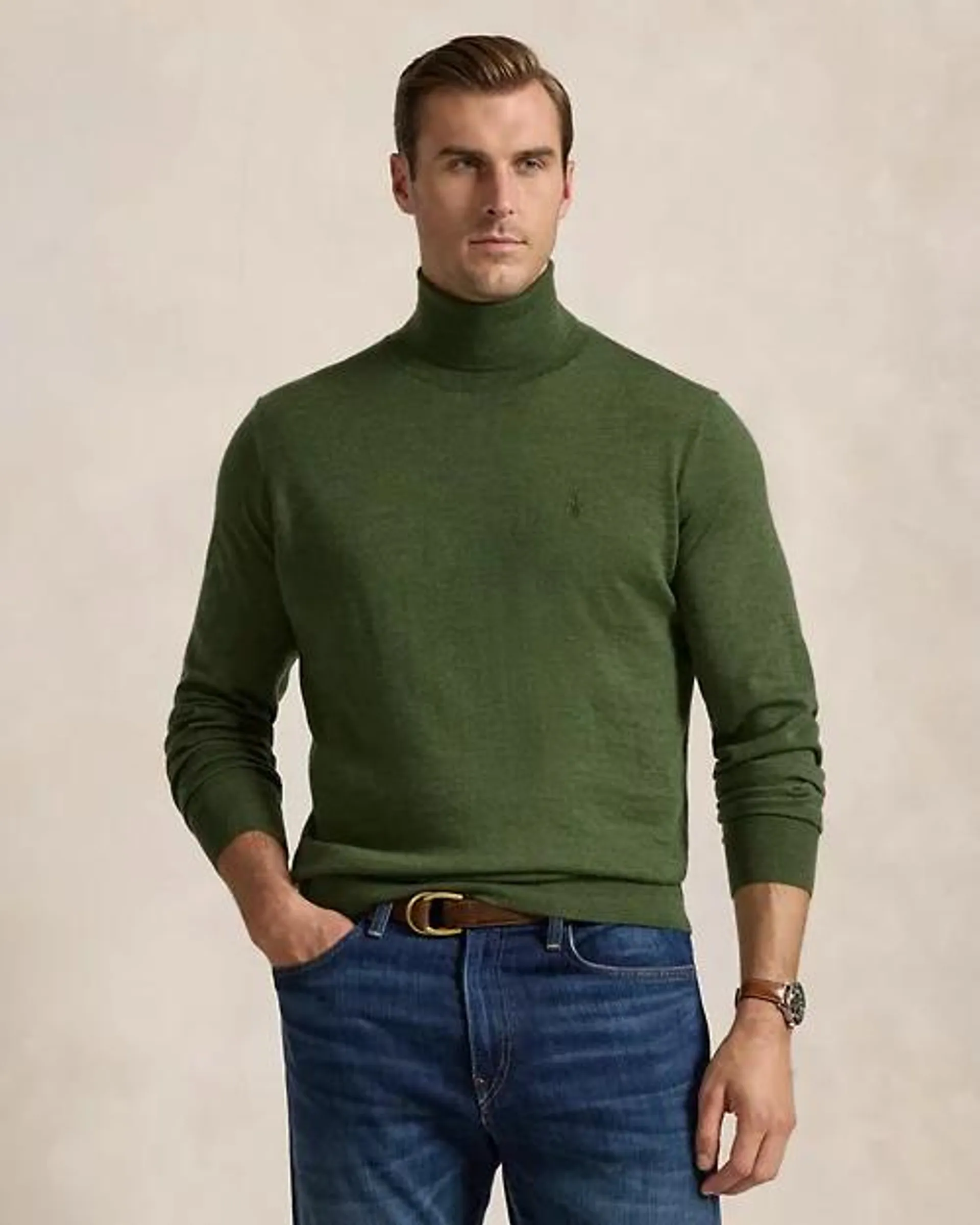 Washable Wool Turtleneck Sweater