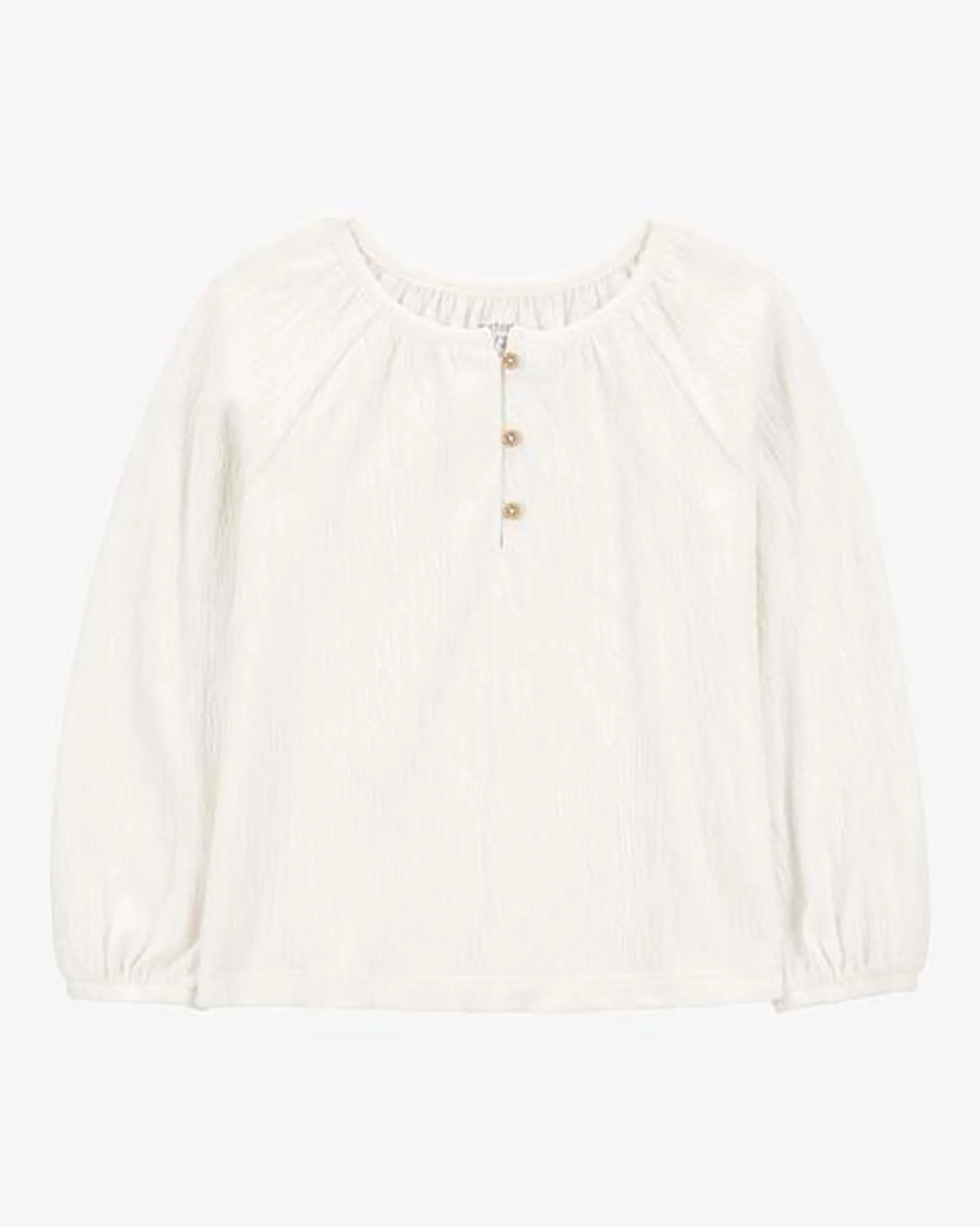 Baby Gauze Long-Sleeve Top - Cream