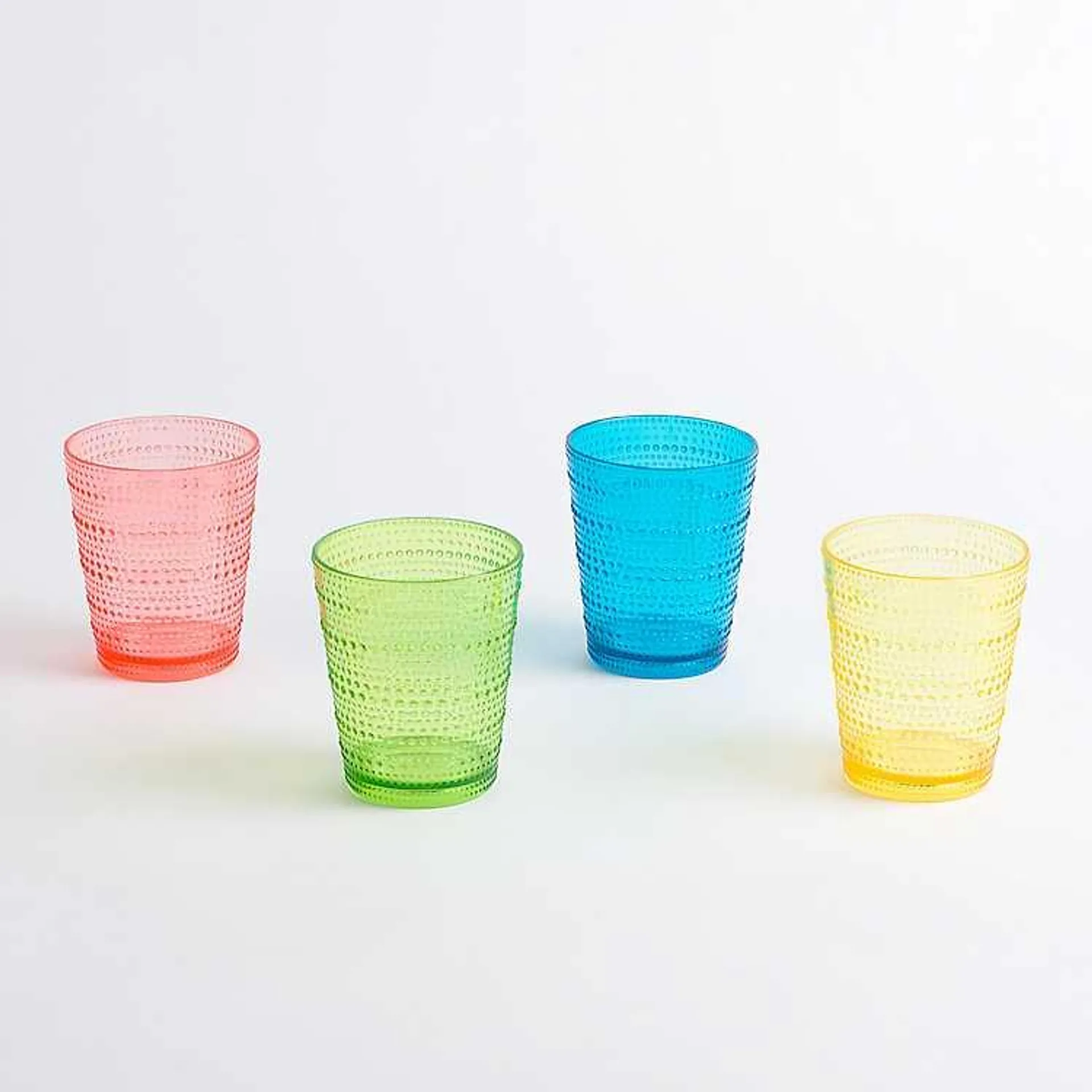 Multicolored Short Outdoor Tumblers, Set of 4