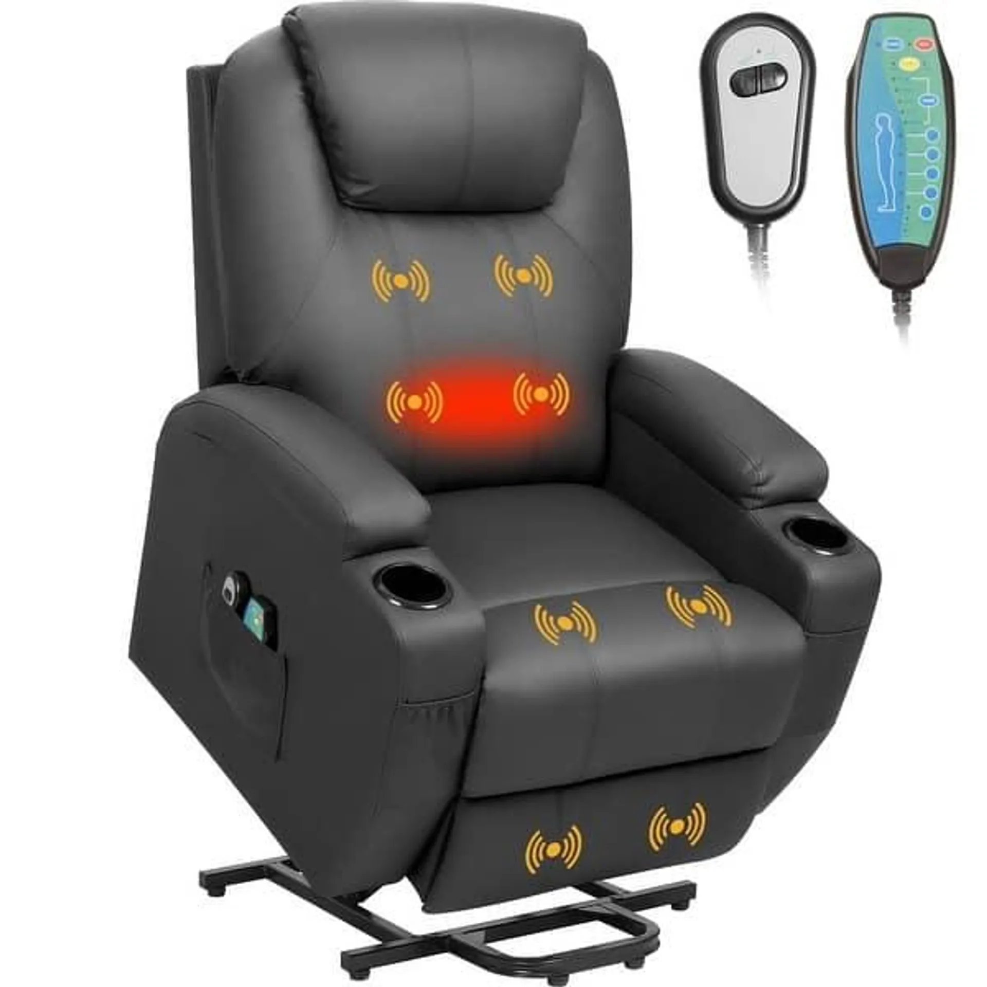 LACOO Power Lift Recliner PU Leather Reclining Chair with Massage