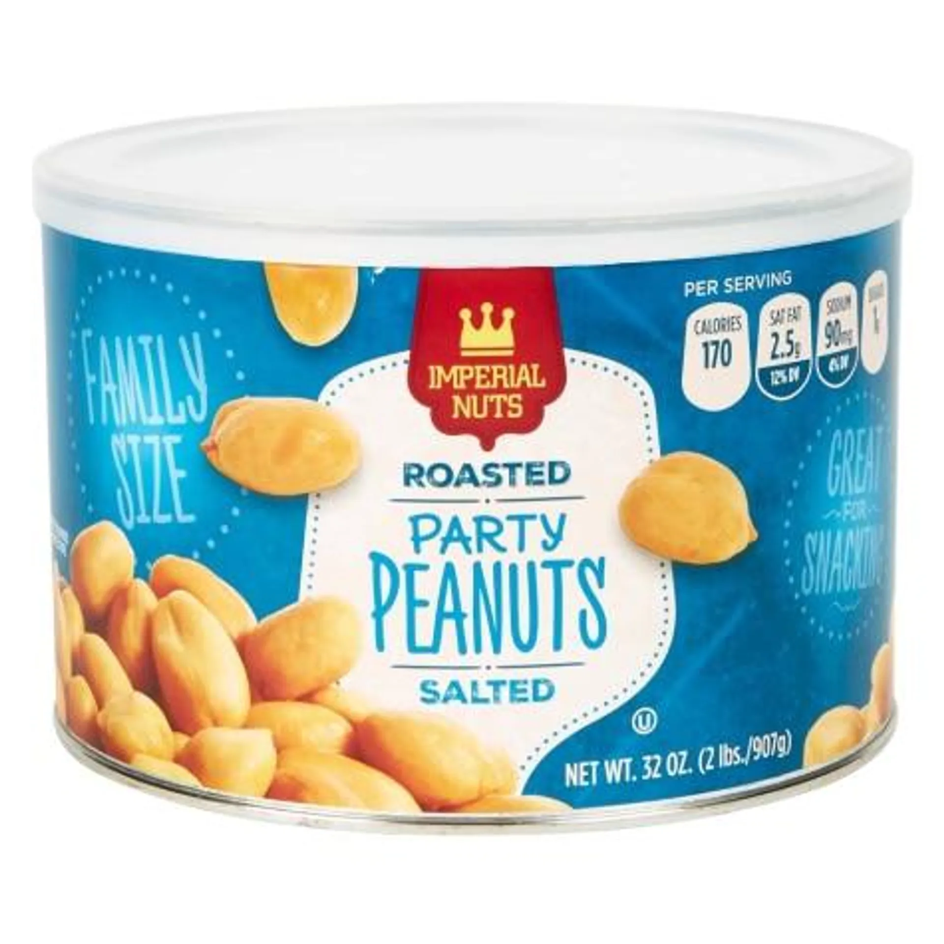 Imperial Nuts Roasted & Salted Party Peanuts, 32 oz