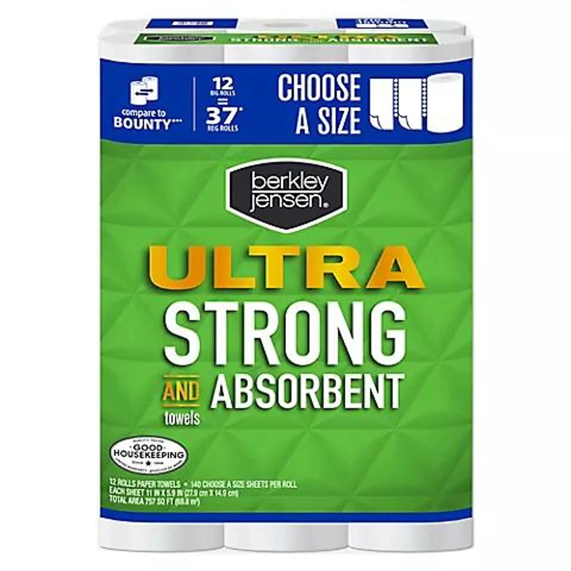 Berkley Jensen Choose-a-Size Ultra Paper Towels, 12 ct./140 Sheets