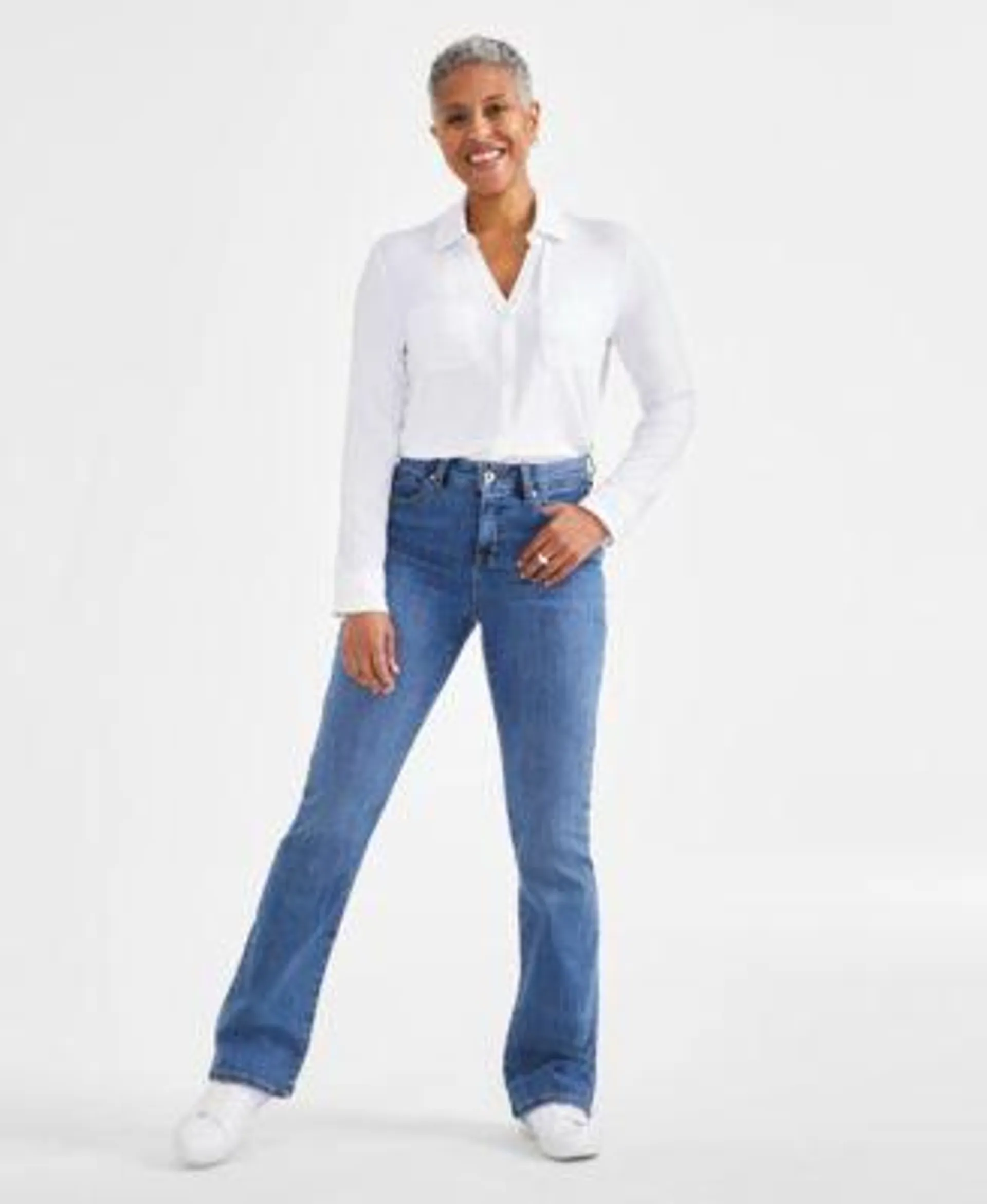 Women's Mid-Rise Curvy Bootcut Jeans, Regular, Short and Long Lengths, Created for Macy's