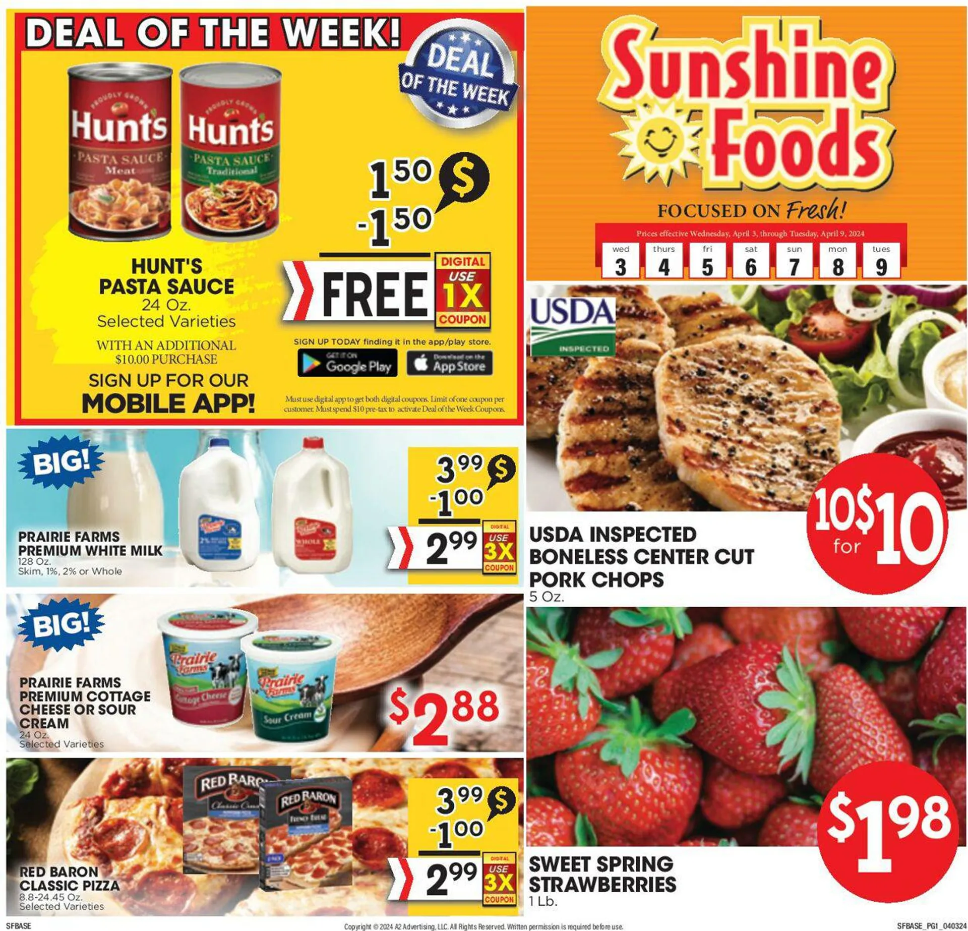 Weekly ad Sunshine Foods from April 3 to April 9 2024 - Page 1