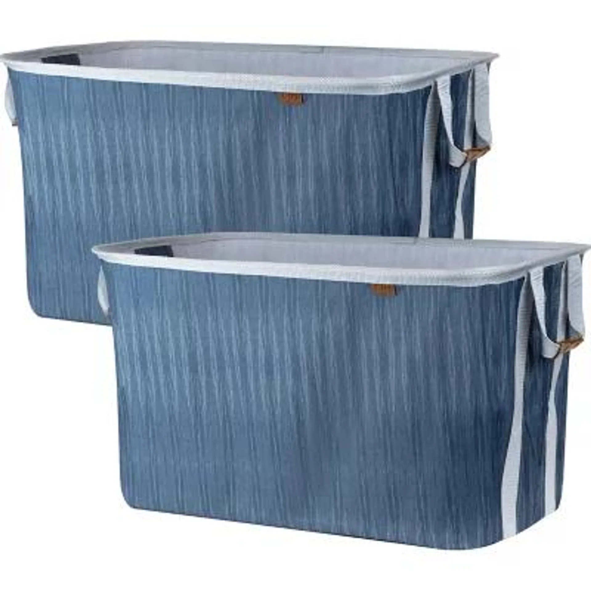 CleverMade Collapsible Fabric Laundry Basket Premium, 2 pack