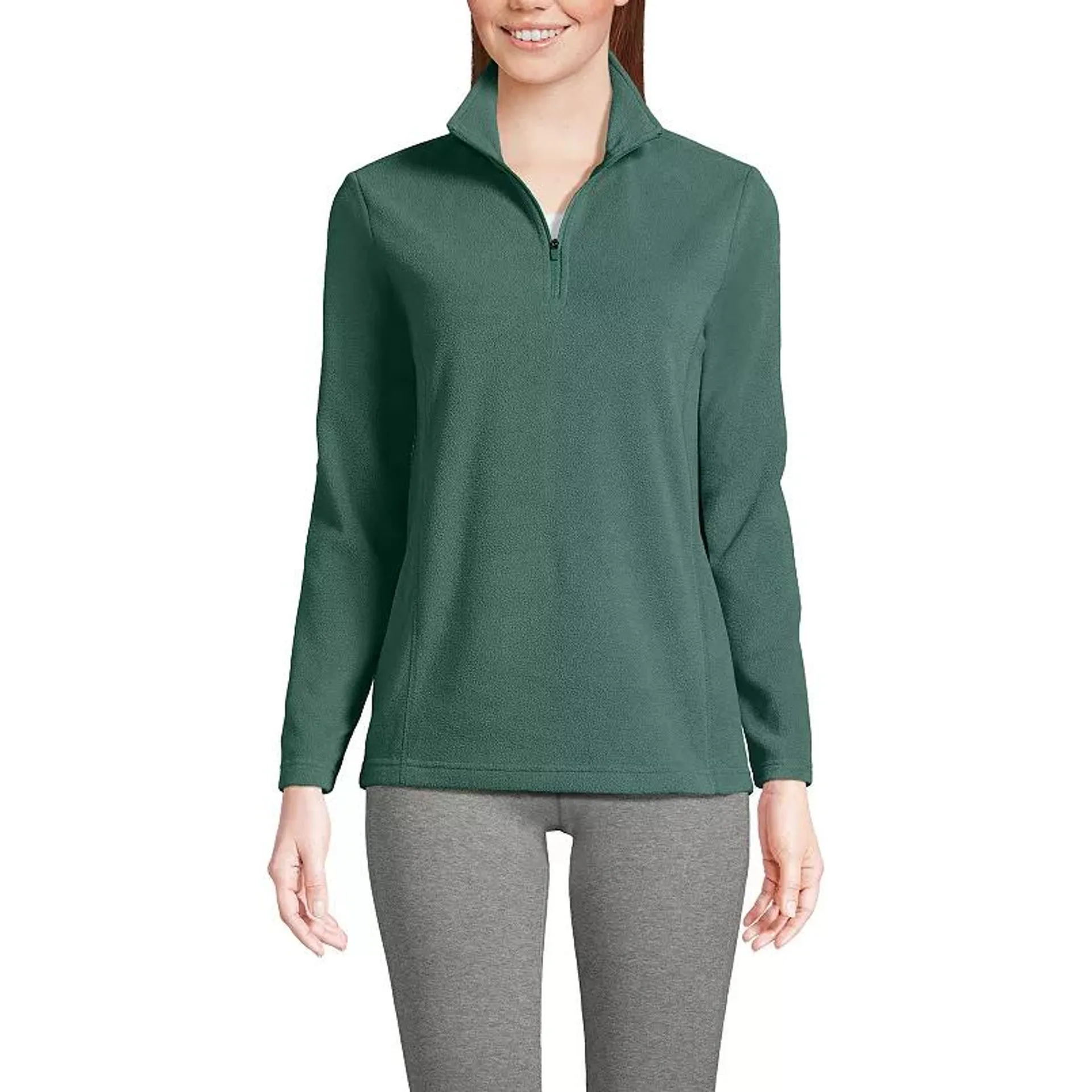 Women's Lands' End Quarter-Zip Fleece Pullover