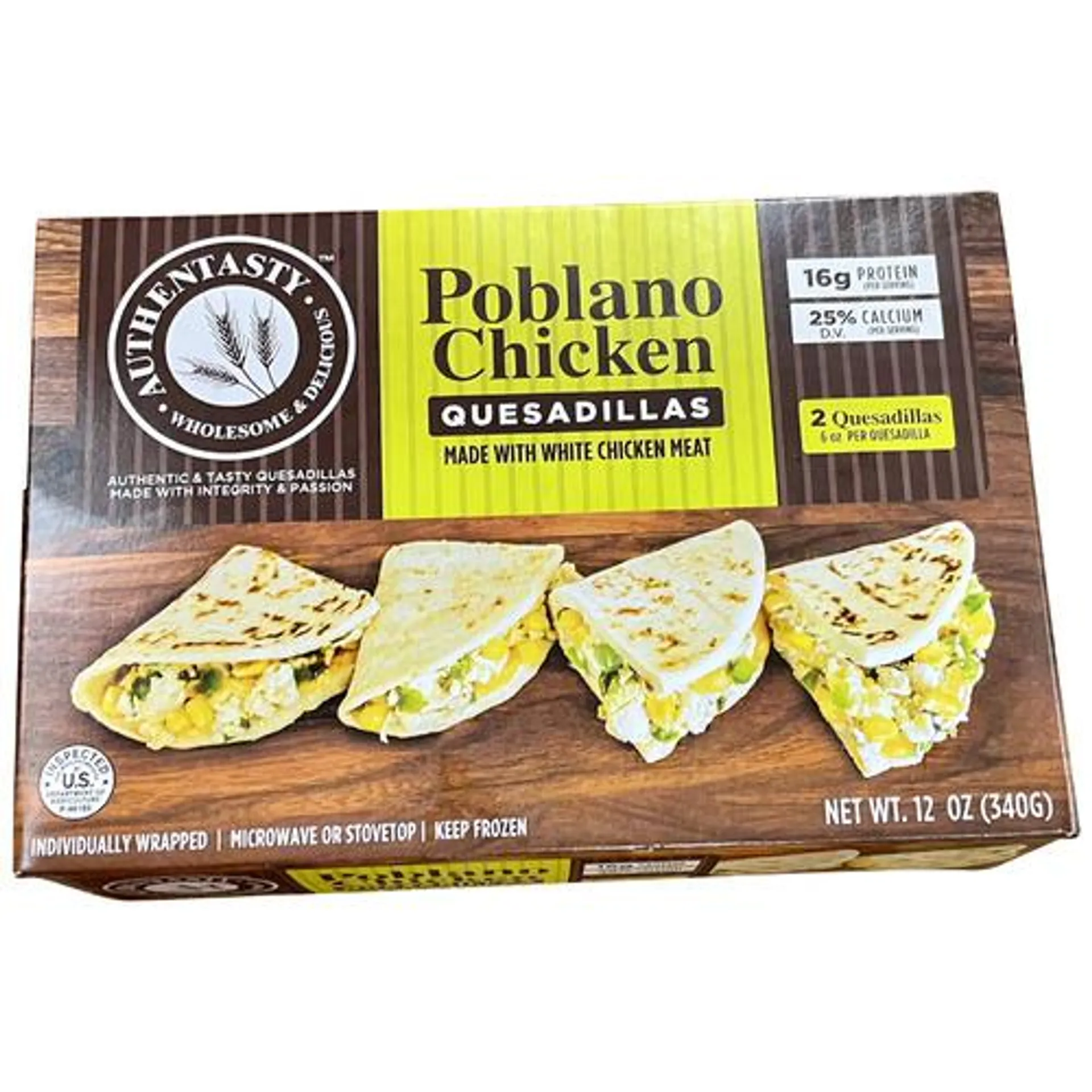 AuthenTasty™ frozen poblano chicken quesadillas