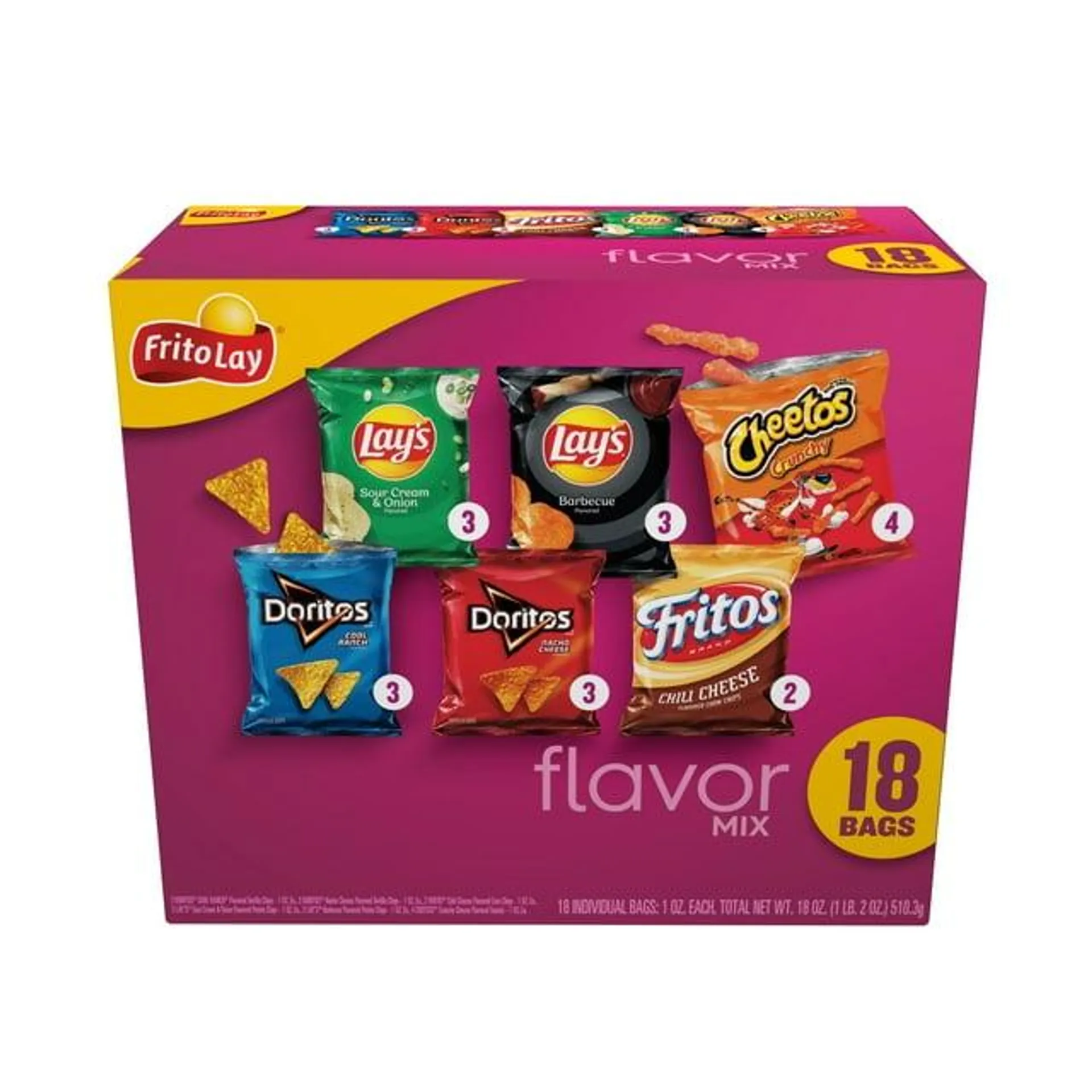 Frito Lay Flavor Mix Chips Variety Pack, 1 oz, 18 Count