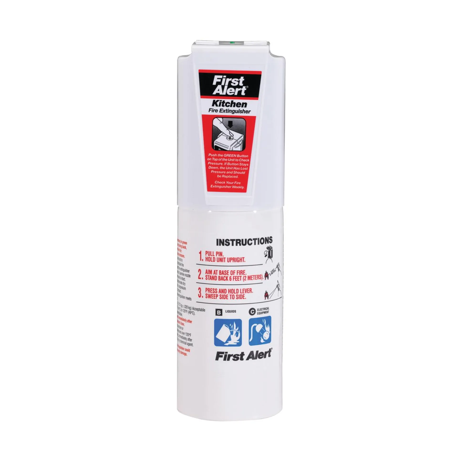 KITCHEN5 Fire Extinguisher, 1.4 lb, Sodium Bicarbonate, 5-B:C Class, Wall