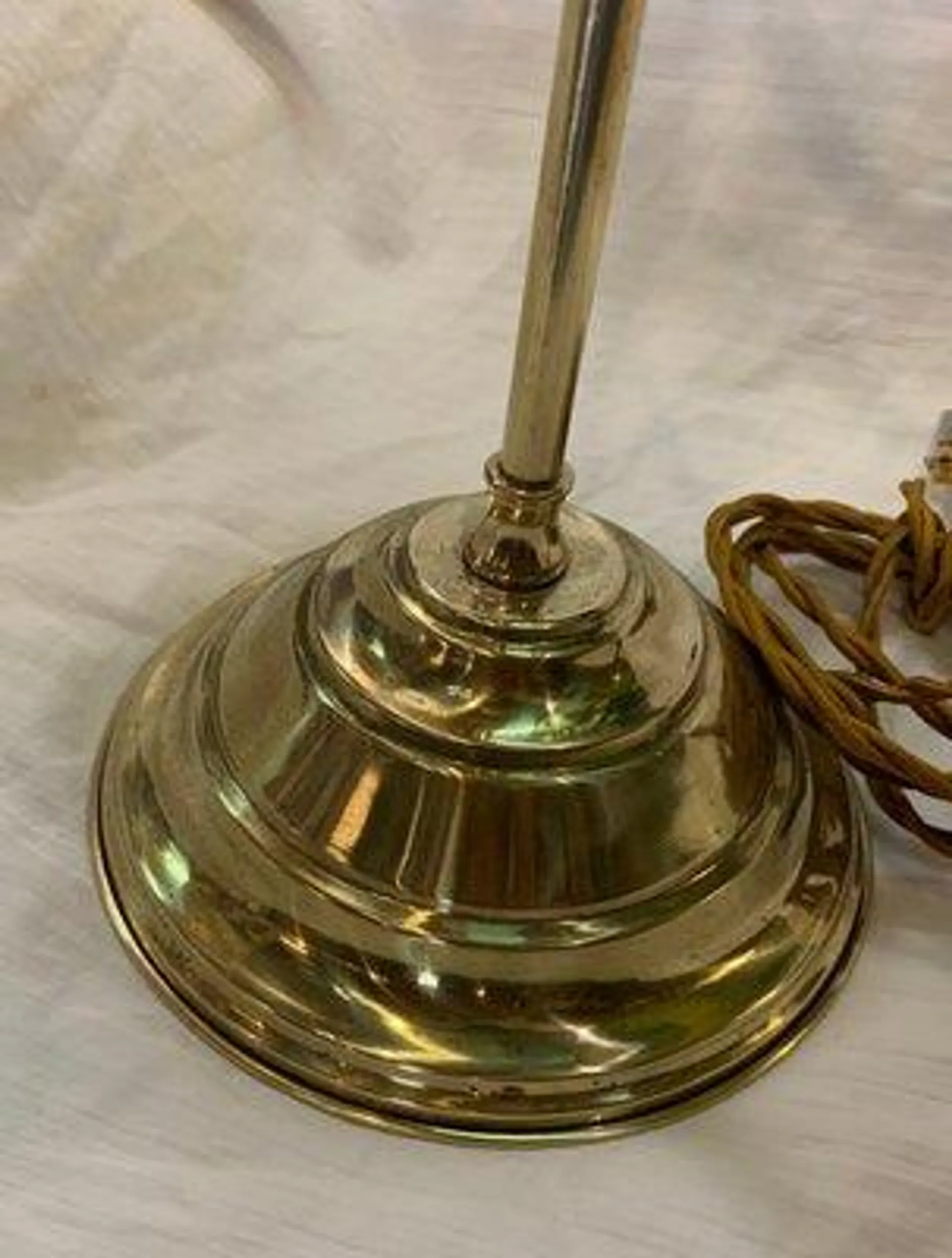 Vintage Brass & Murano Glass Table Lamp, 1920s