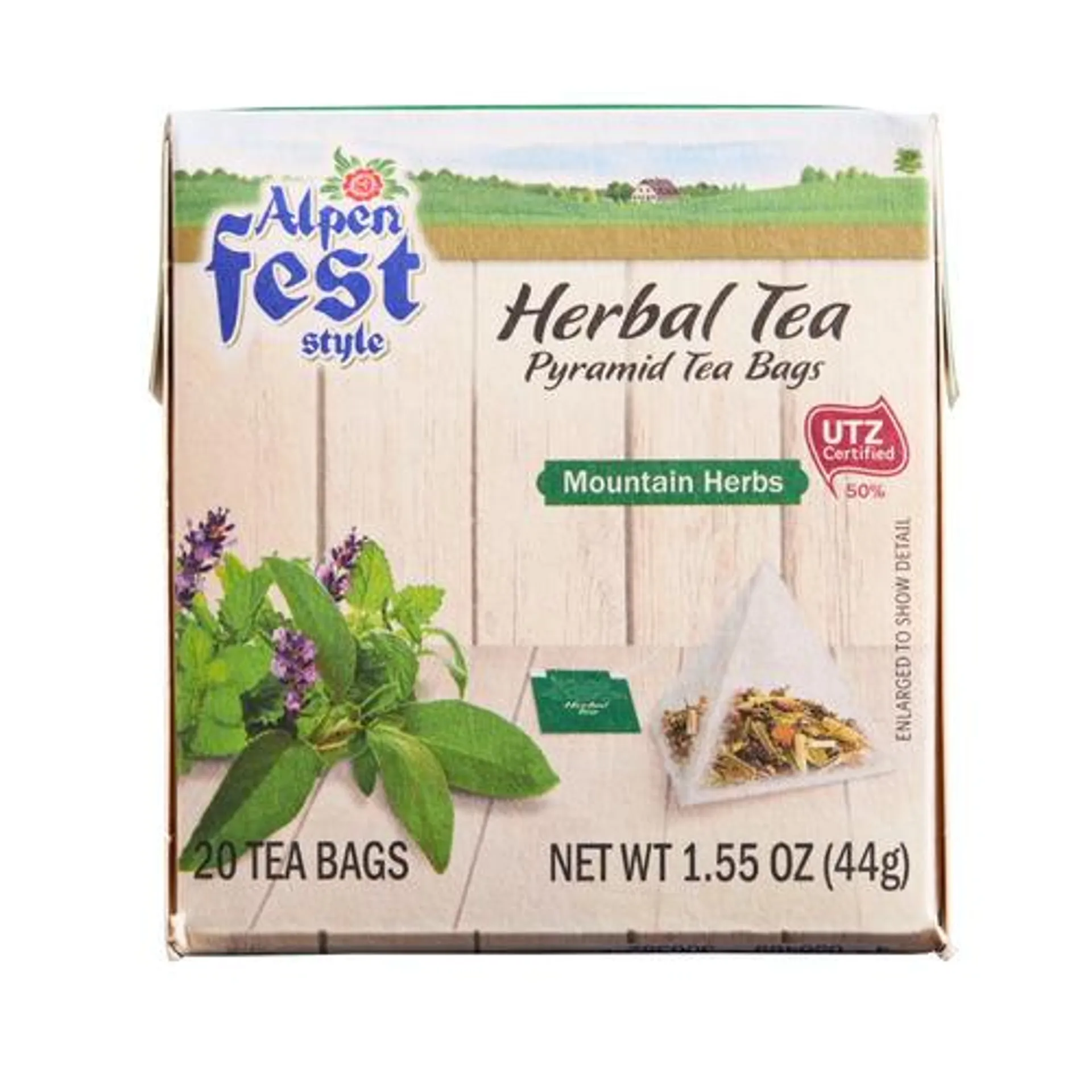 Alpenfest herbal tea pyramid tea bags, mountain herbs