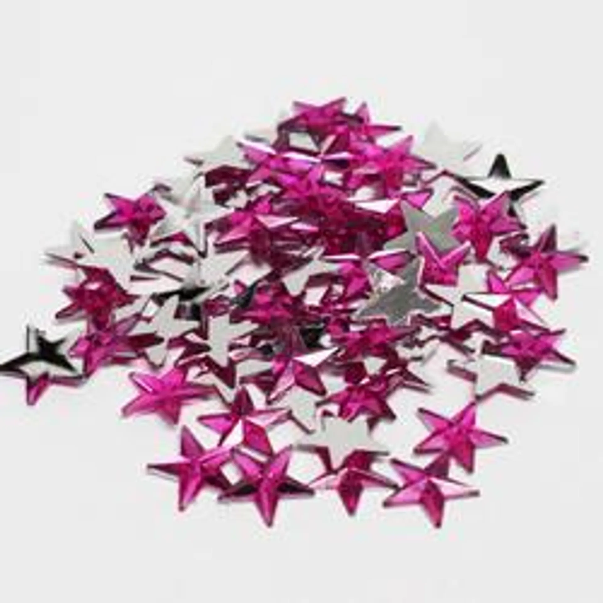 Fuchsia Flat Back Star Rhinestones (Approx. 75 pieces)