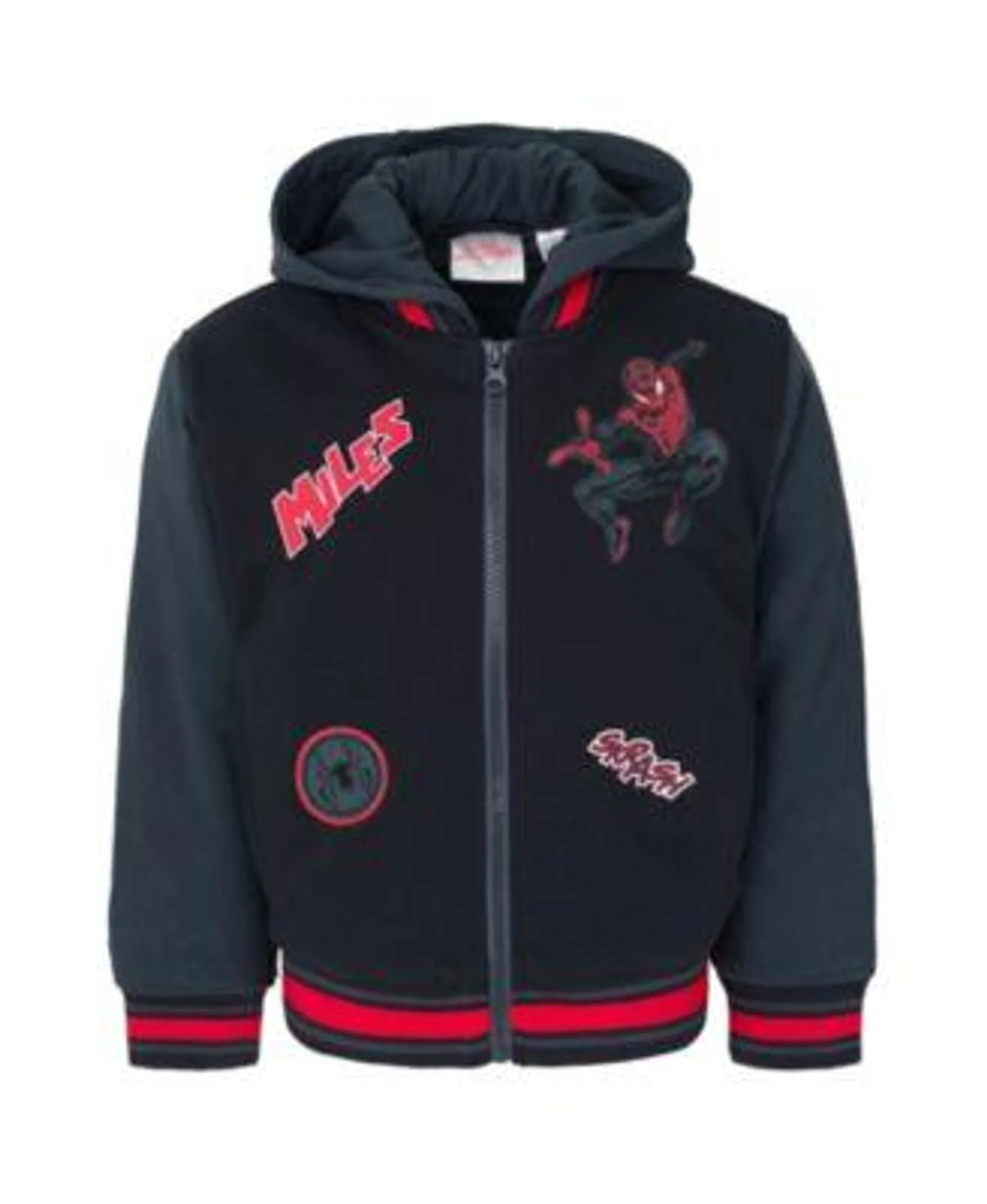 Boys Spider-Man French Terry Varsity Zip Up Bomber Jacket to (3T - 10-12)