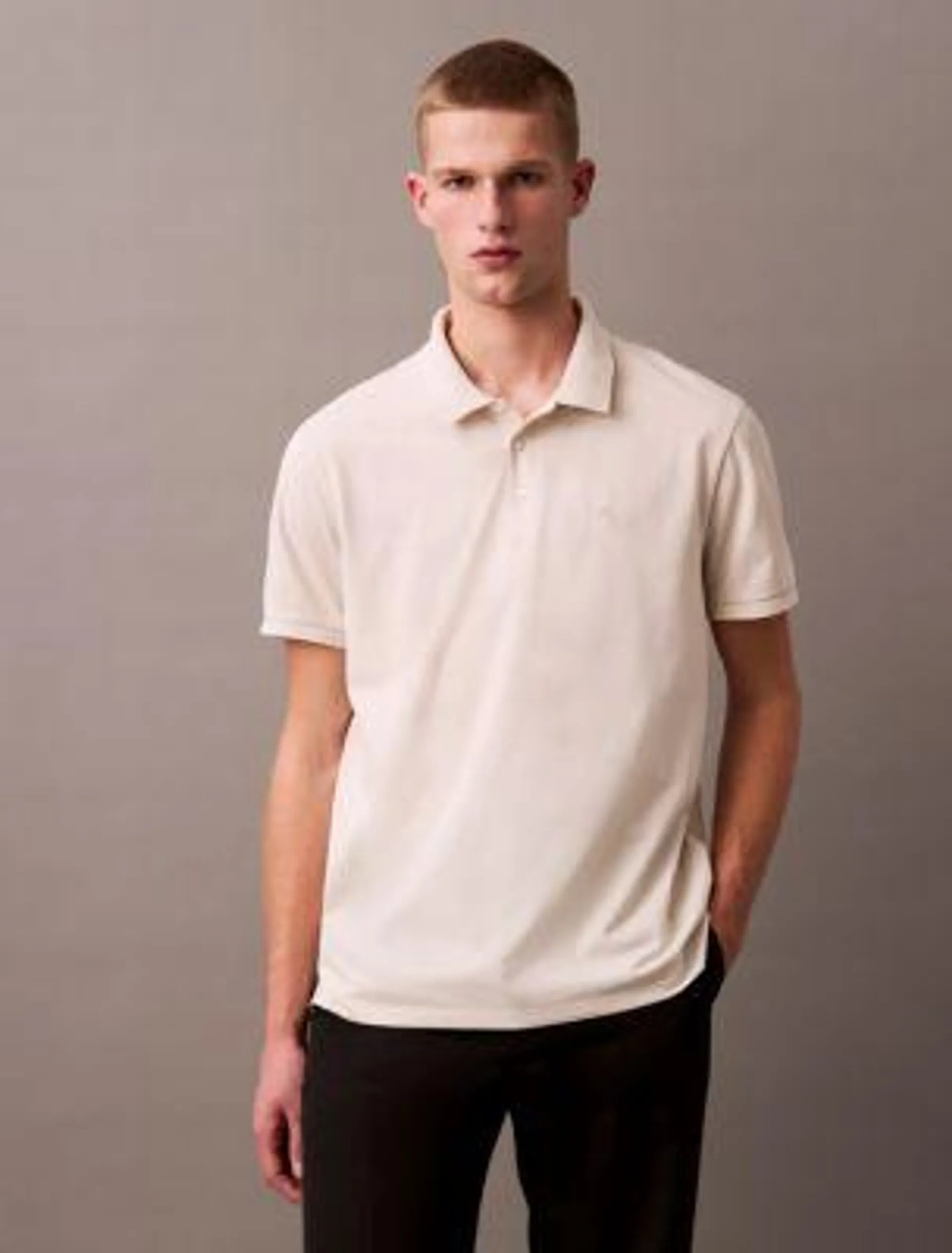 Smooth Cotton Monogram Logo Polo Shirt