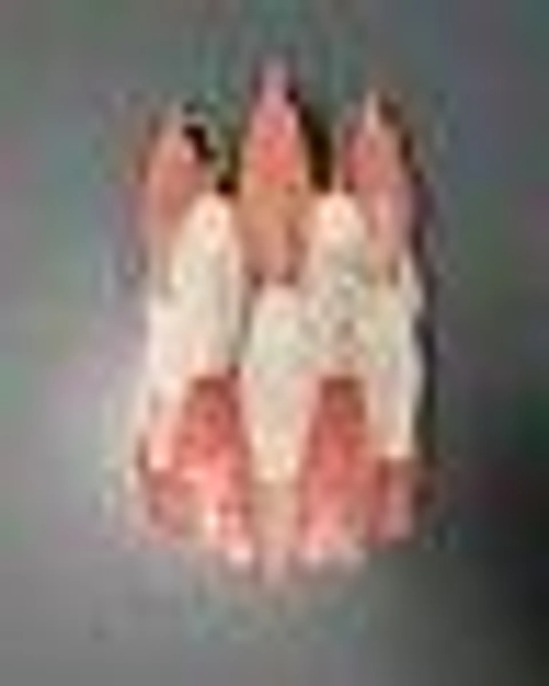 Vintage Murano Italian Poliedri White and Pink Albaster Wall Sconces, 1990, Set of 2