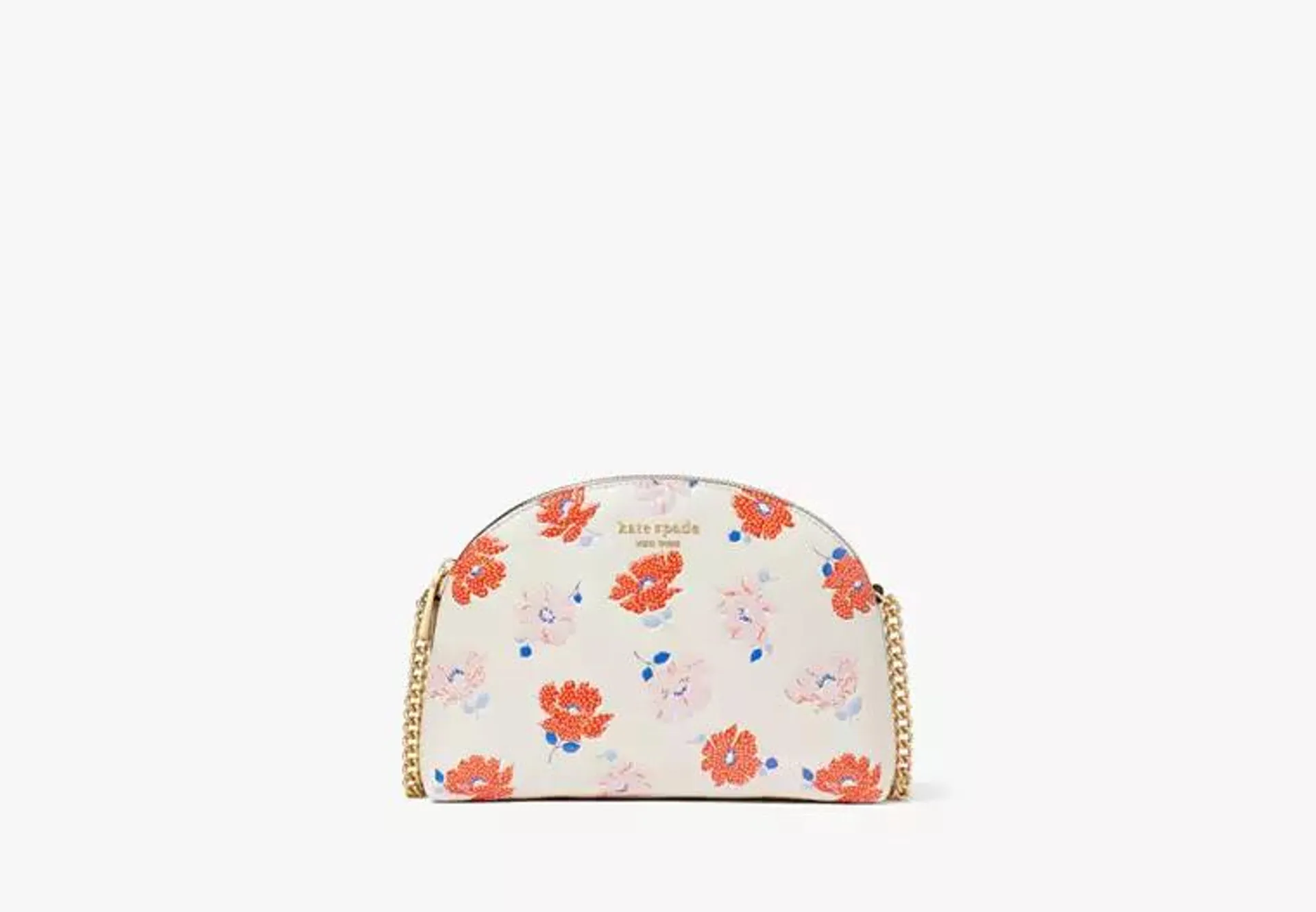 Morgan Dotty Floral Embossed Double-zip Dome Crossbody