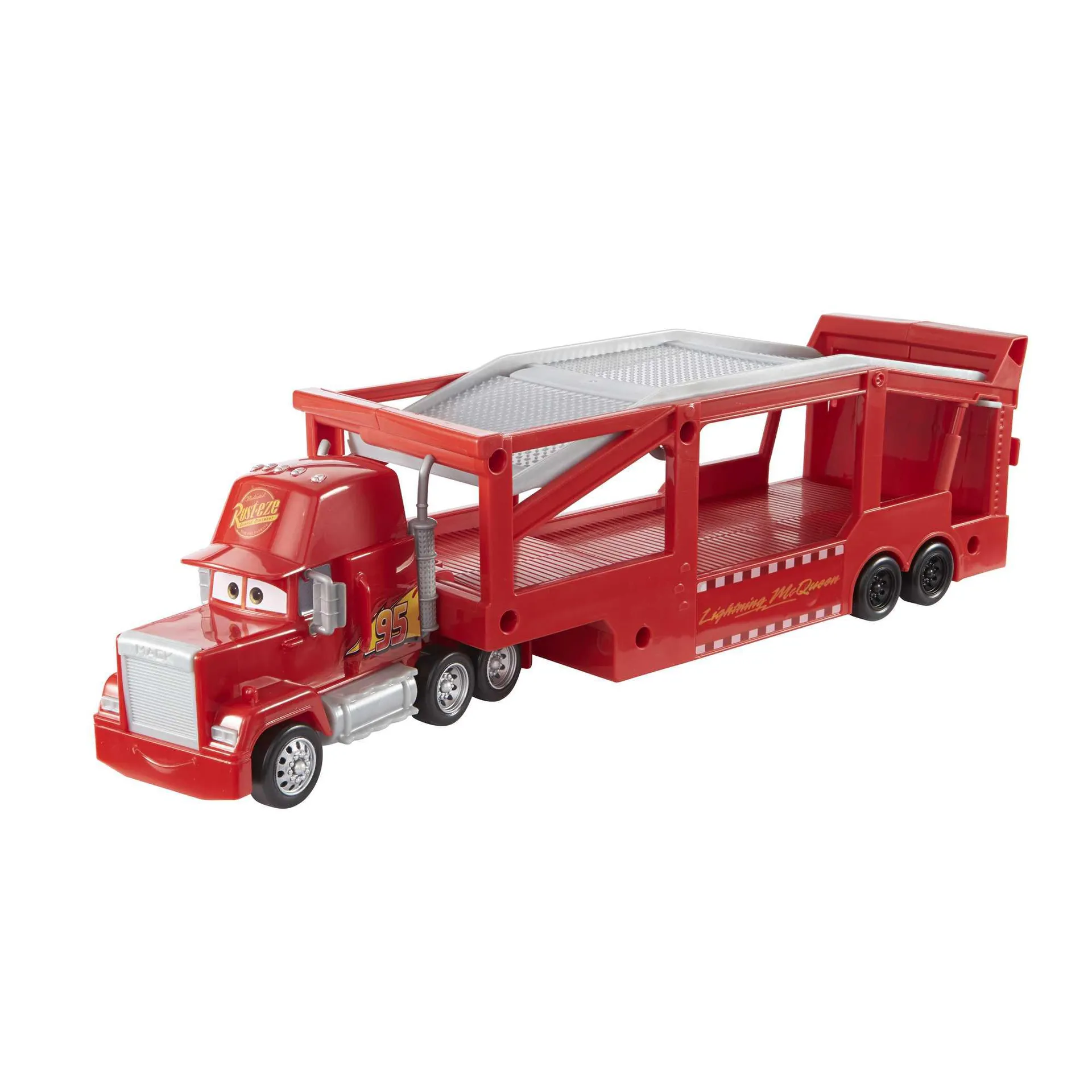 Disney And Pixar Cars Mack Hauler Truck With Ramp, 13-Inch 12-Car Carrier