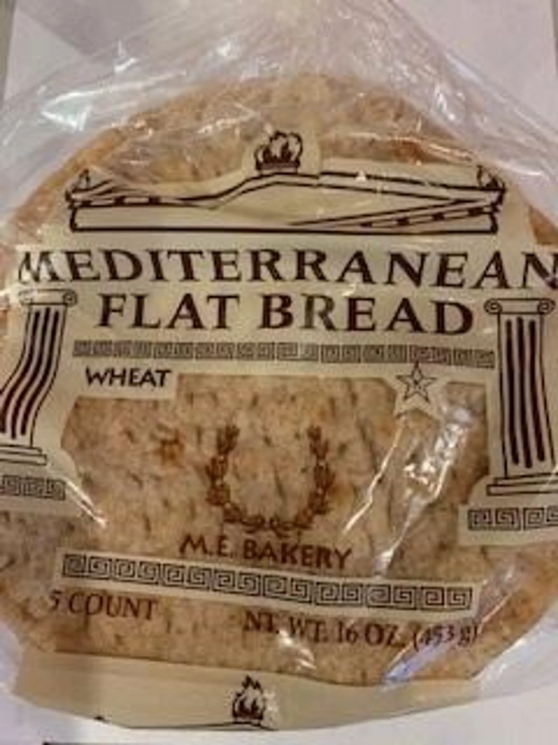 Middle East Bakery - Whole Wheat Flat Bread 16 OZ Mon Delivery/ Can Be Frozen