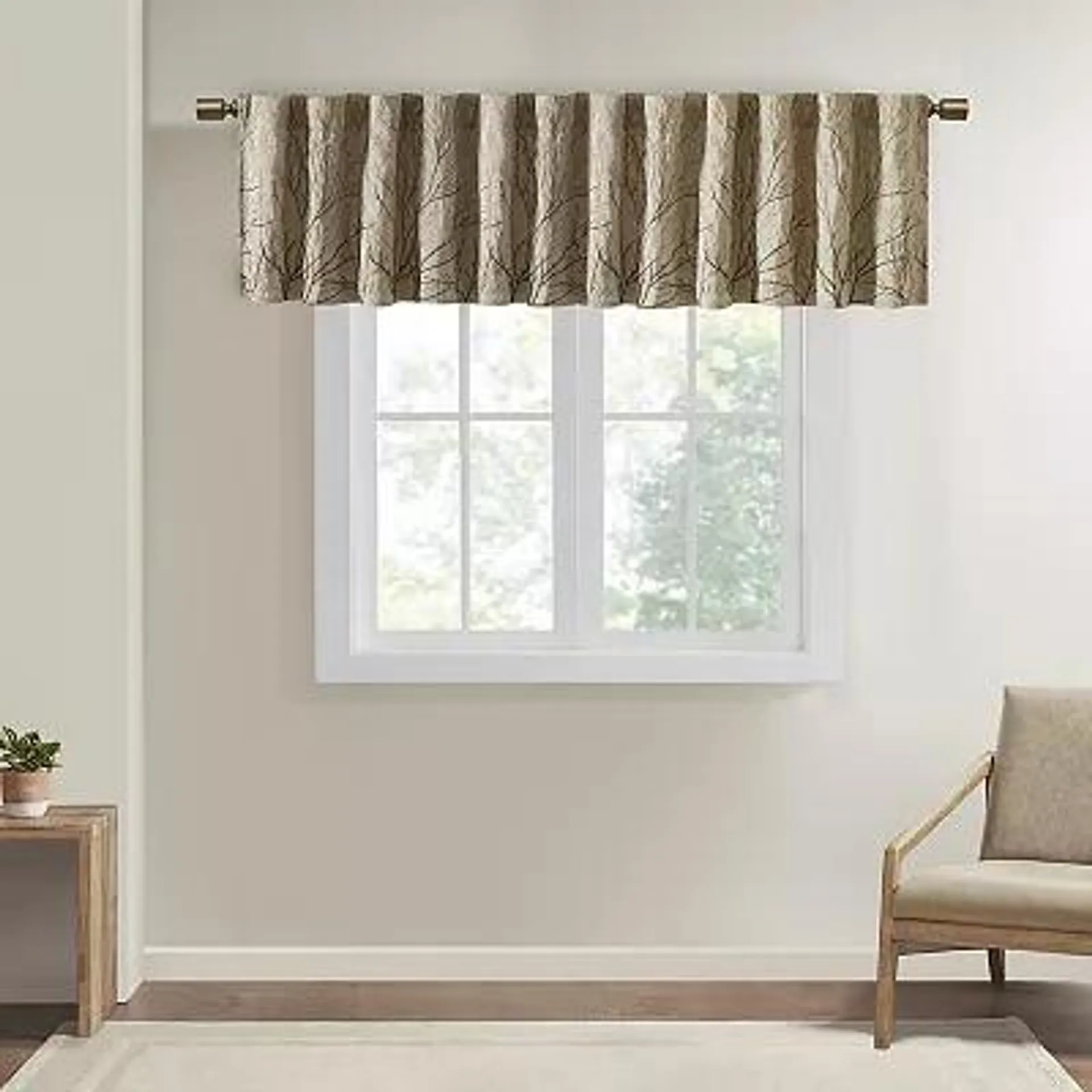 Madison Park Eliza Faux Silk Embroidered Window Valance