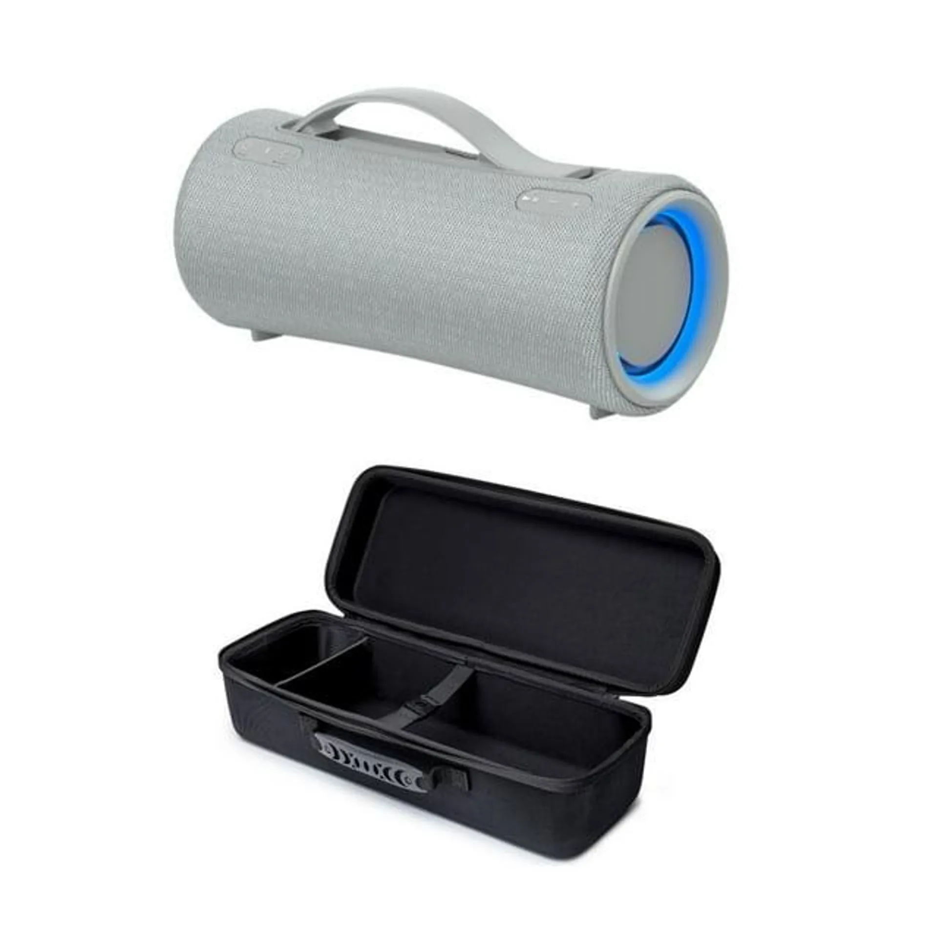 Sony SRS-XG300 X-Series Wireless Portable-Bluetooth Party-Speaker (Light Gray) with Hard Travel Case