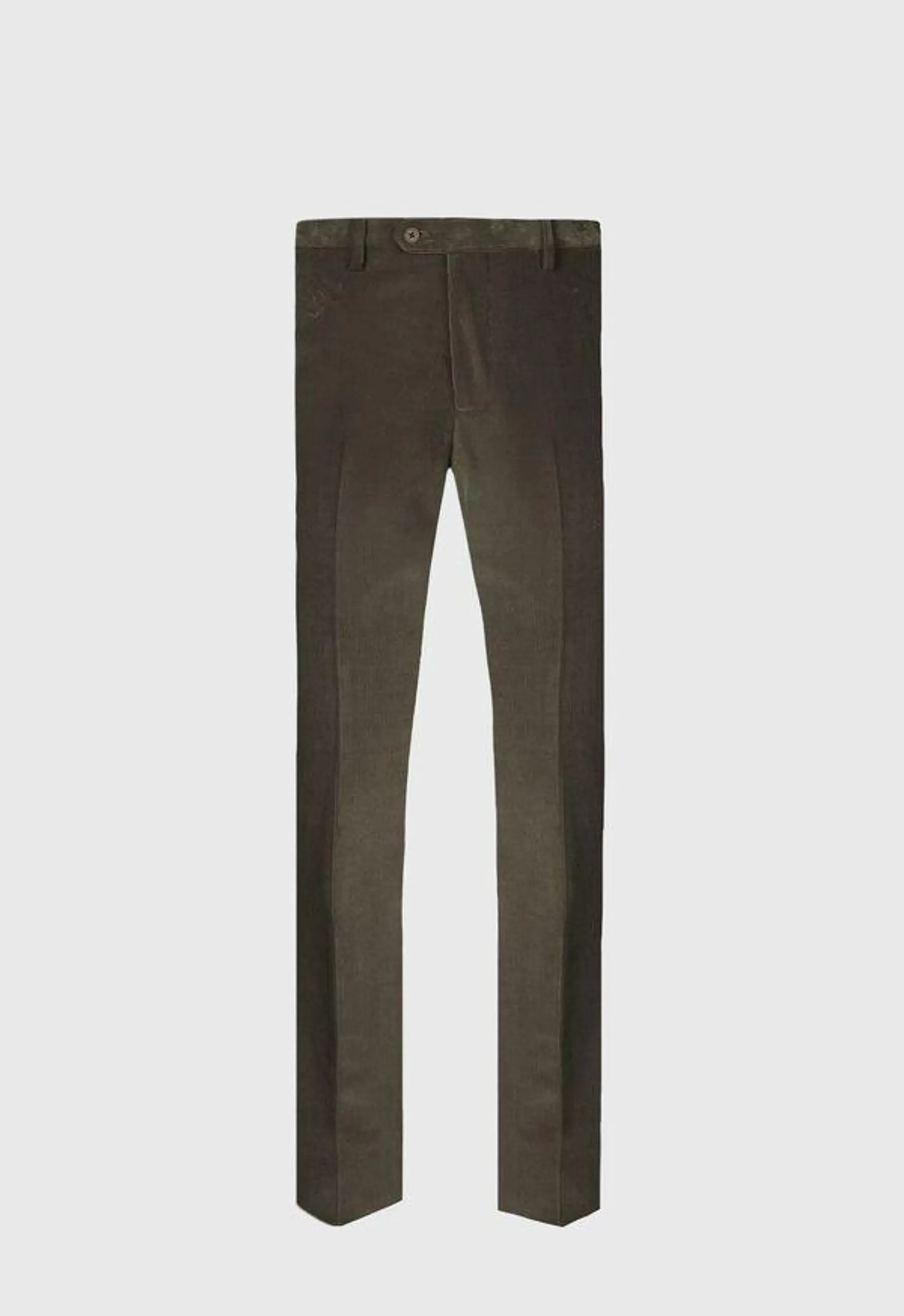 Suede Trimmed Corduroy Trouser