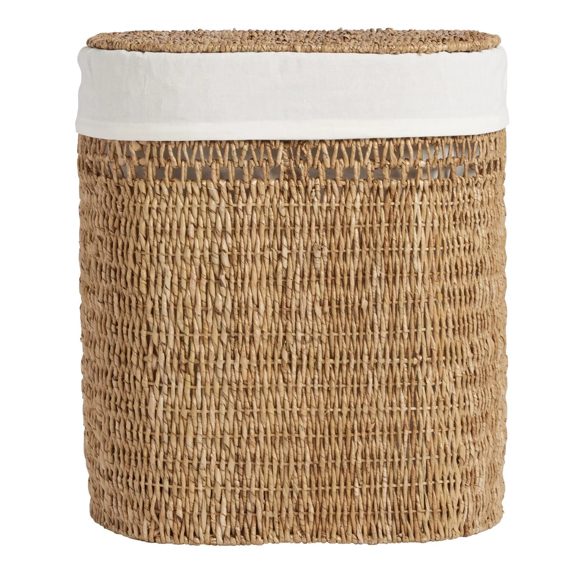 Salma Oval Seagrass Laundry Hamper with Liner