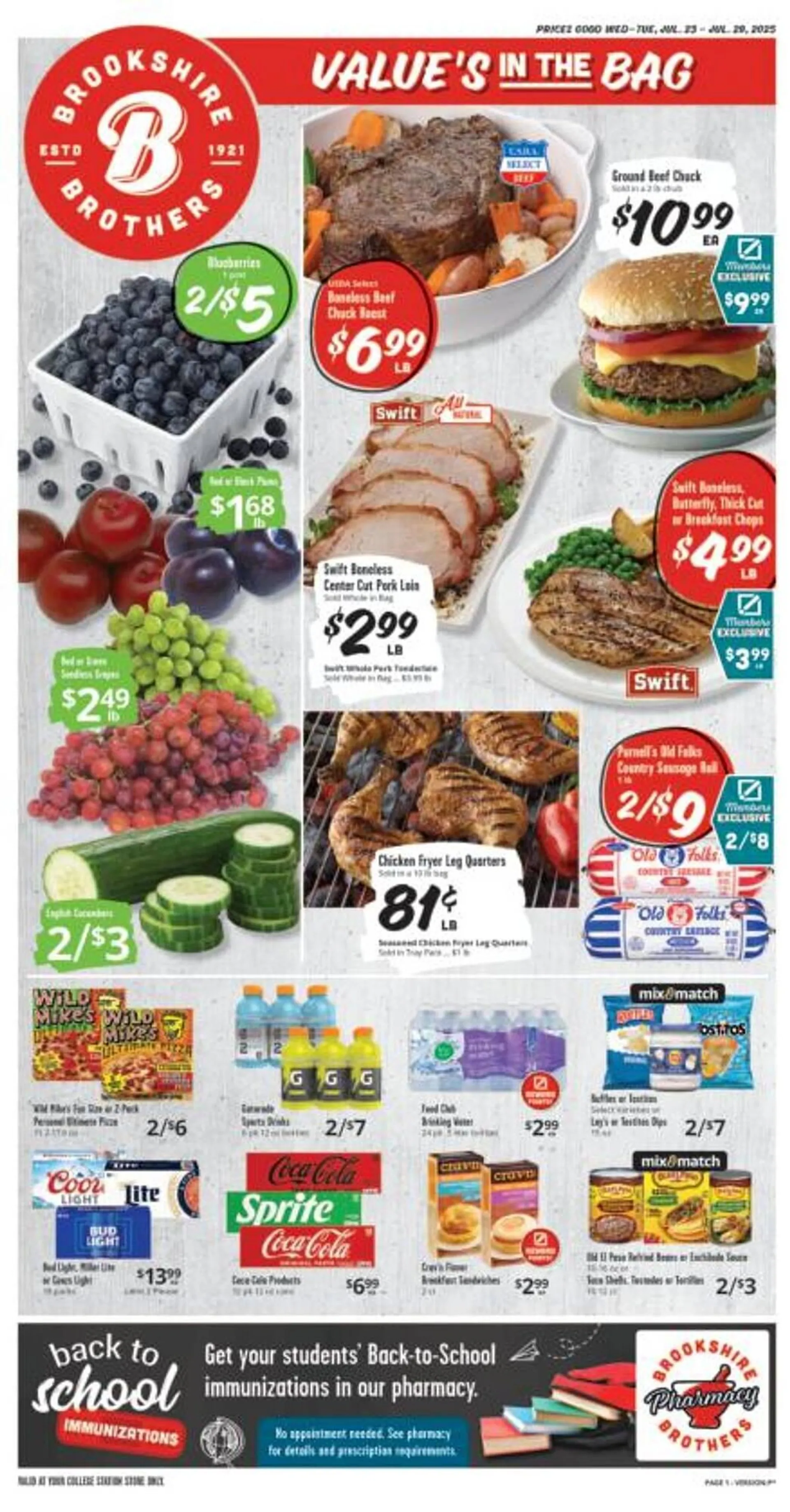 Weekly ad Brookshire Brothers Weekly Ad from July 23 to July 29 2025 - Page 1
