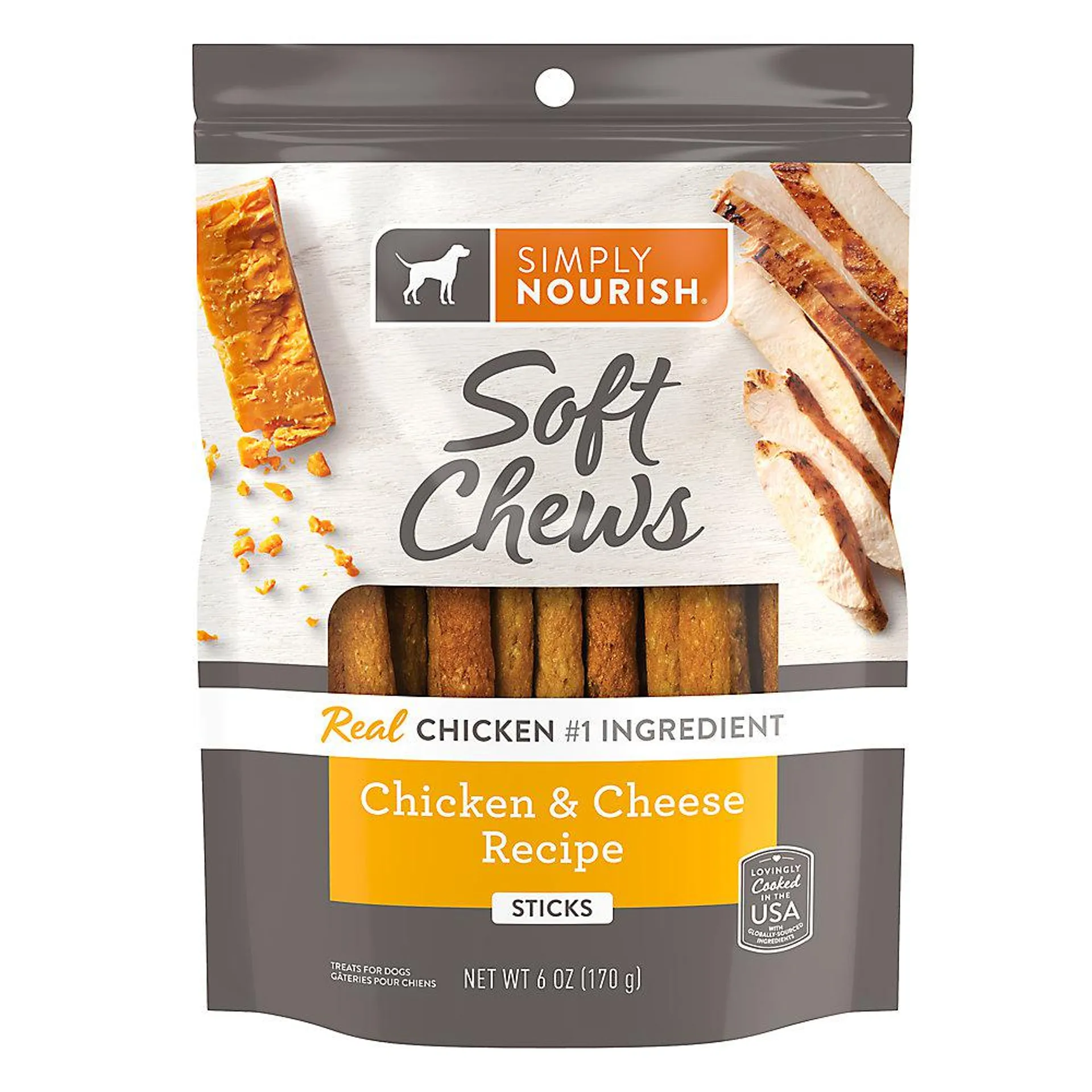 Simply Nourish® Soft Chews Original Dog Protein Stick Treat - Chicken & Cheese