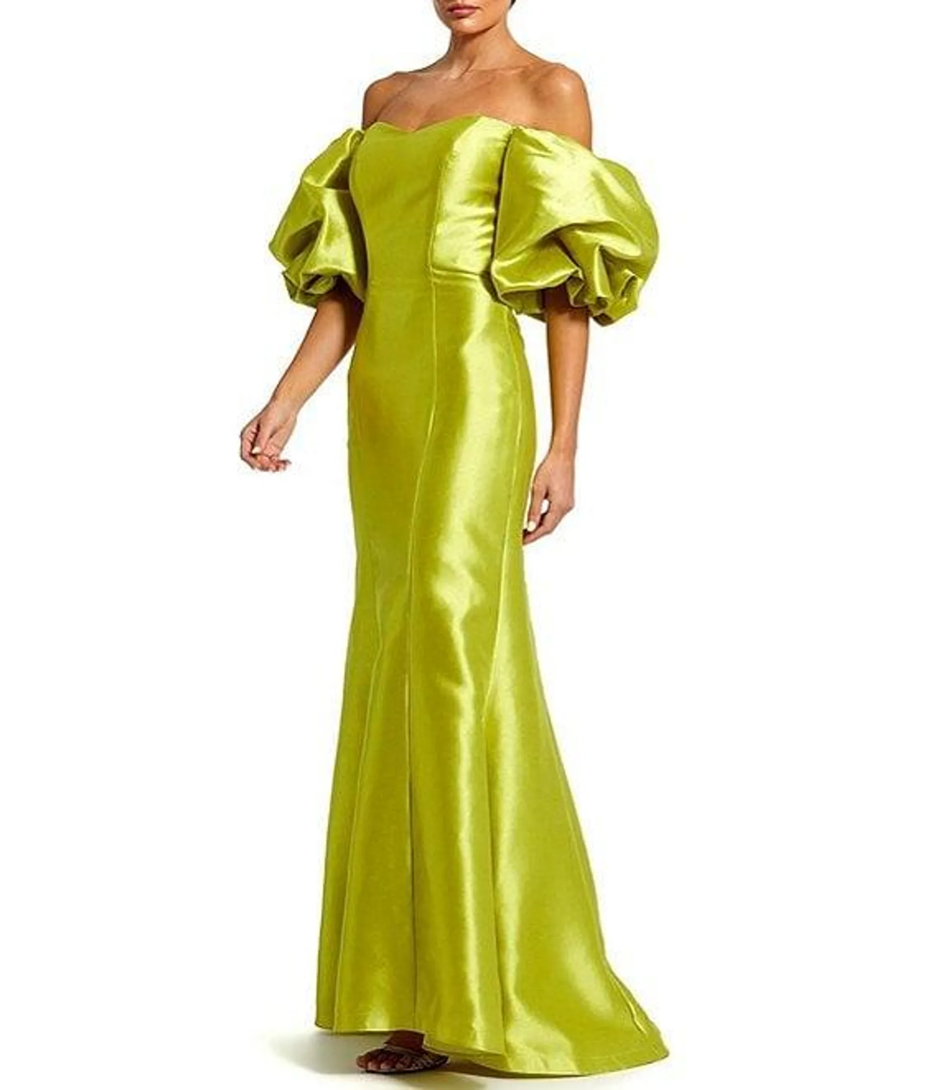 Off-The-Shoulder Puff Short Sleeve Mermaid Gown