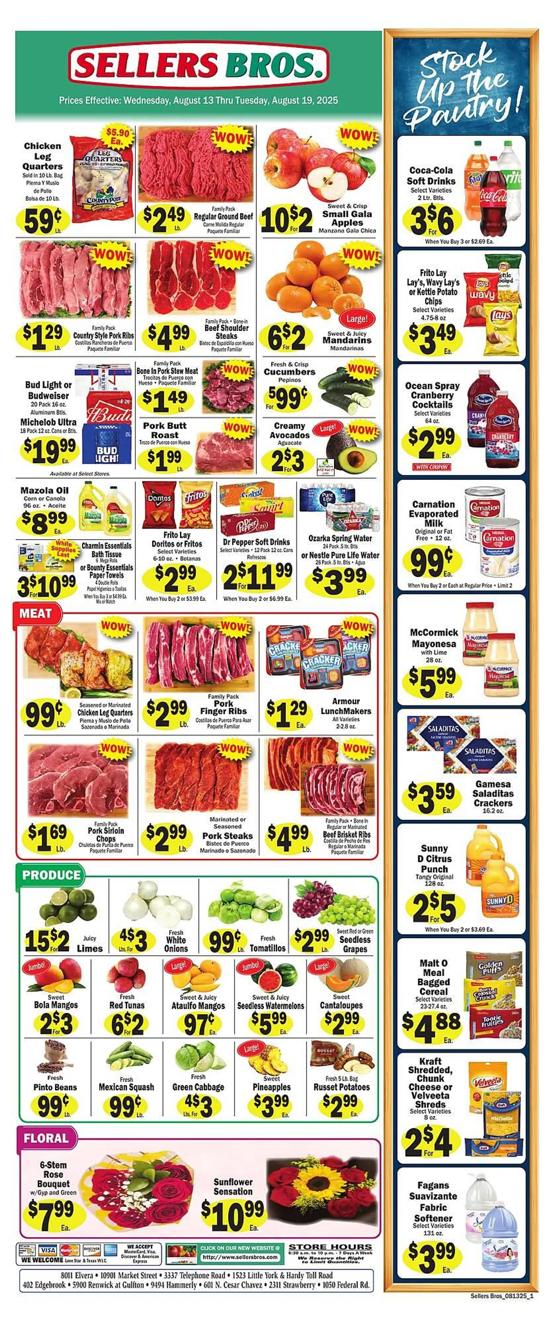 Weekly ad Sellers Bros Weekly Ad from August 13 to August 19 2025 - Page 1