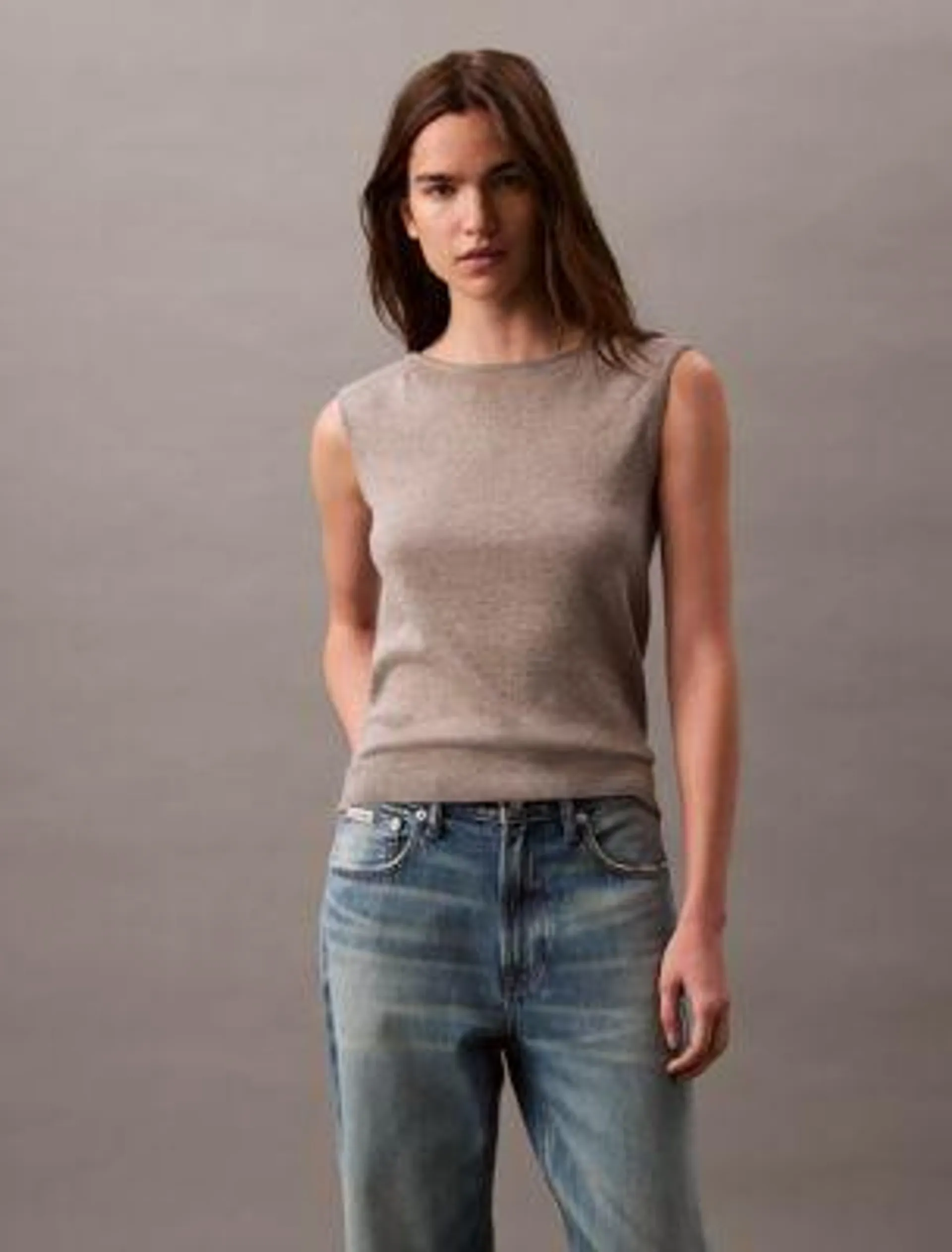 Lurex Sleeveless Pullover Top