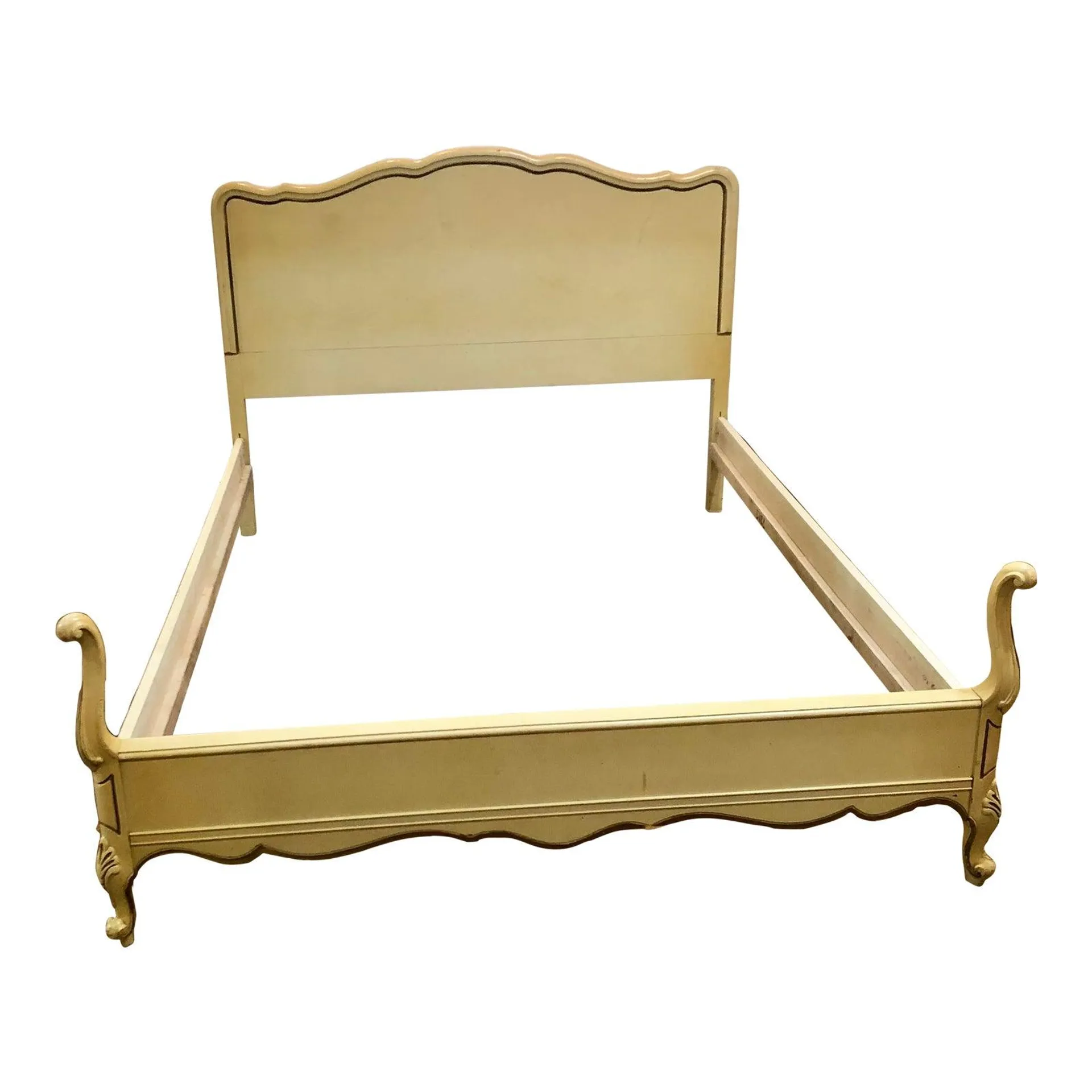 1940s Vintage Louis XV Style French Provincial Bed Frame