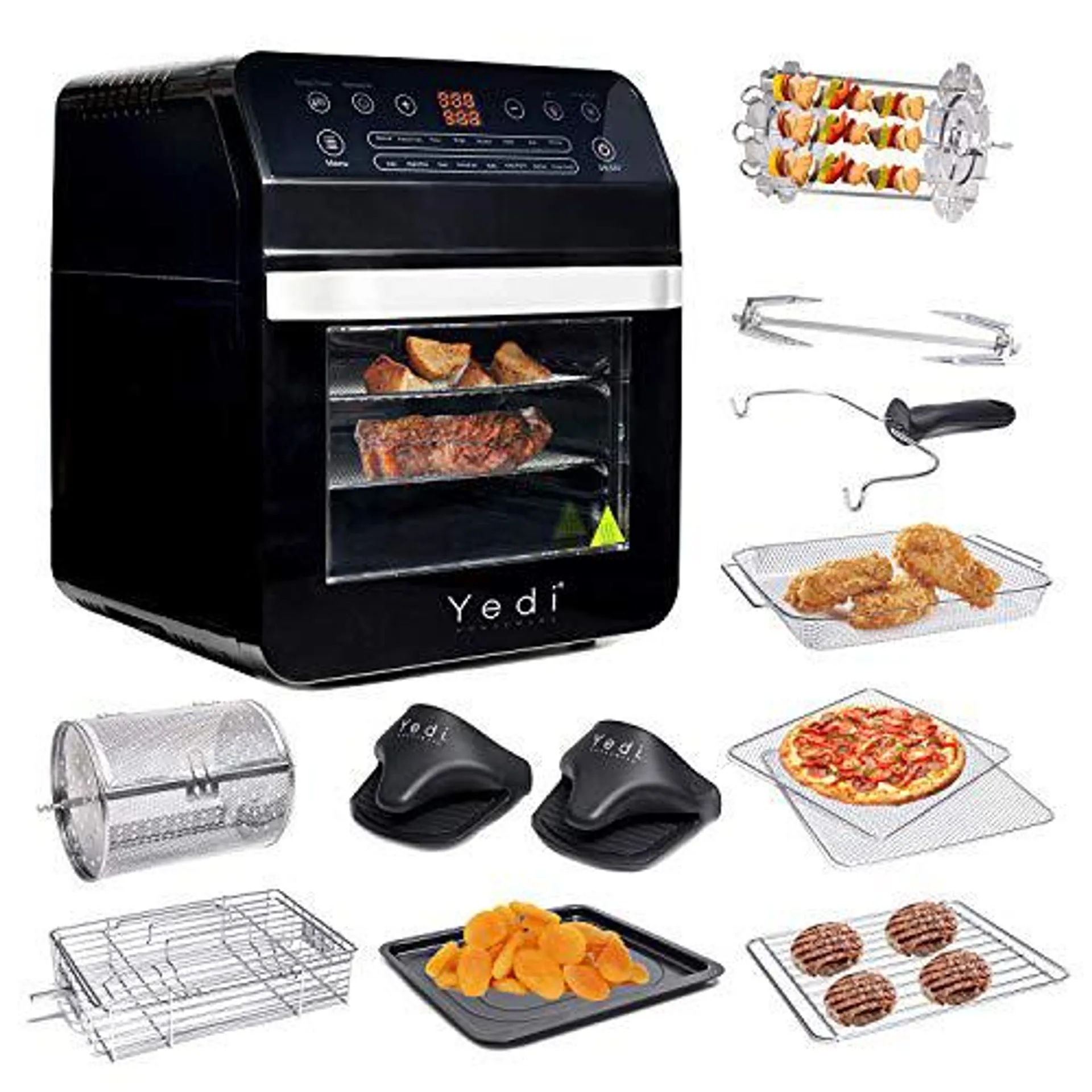 Yedi Houseware Total Package Air Fryer Oven, 12.7 Quart, Black