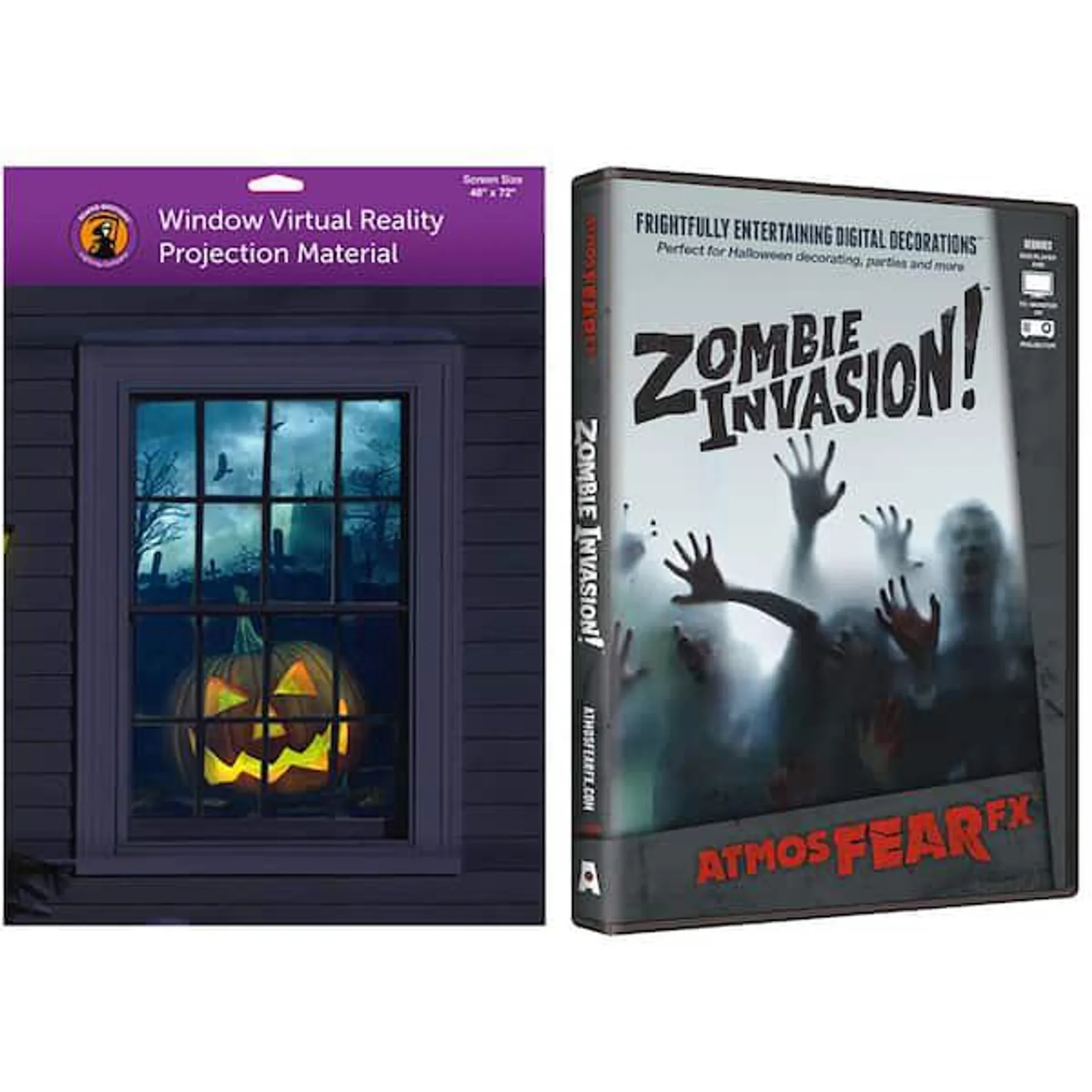 48 in. x 72 in. White Screen with Zombie Invasion DVD