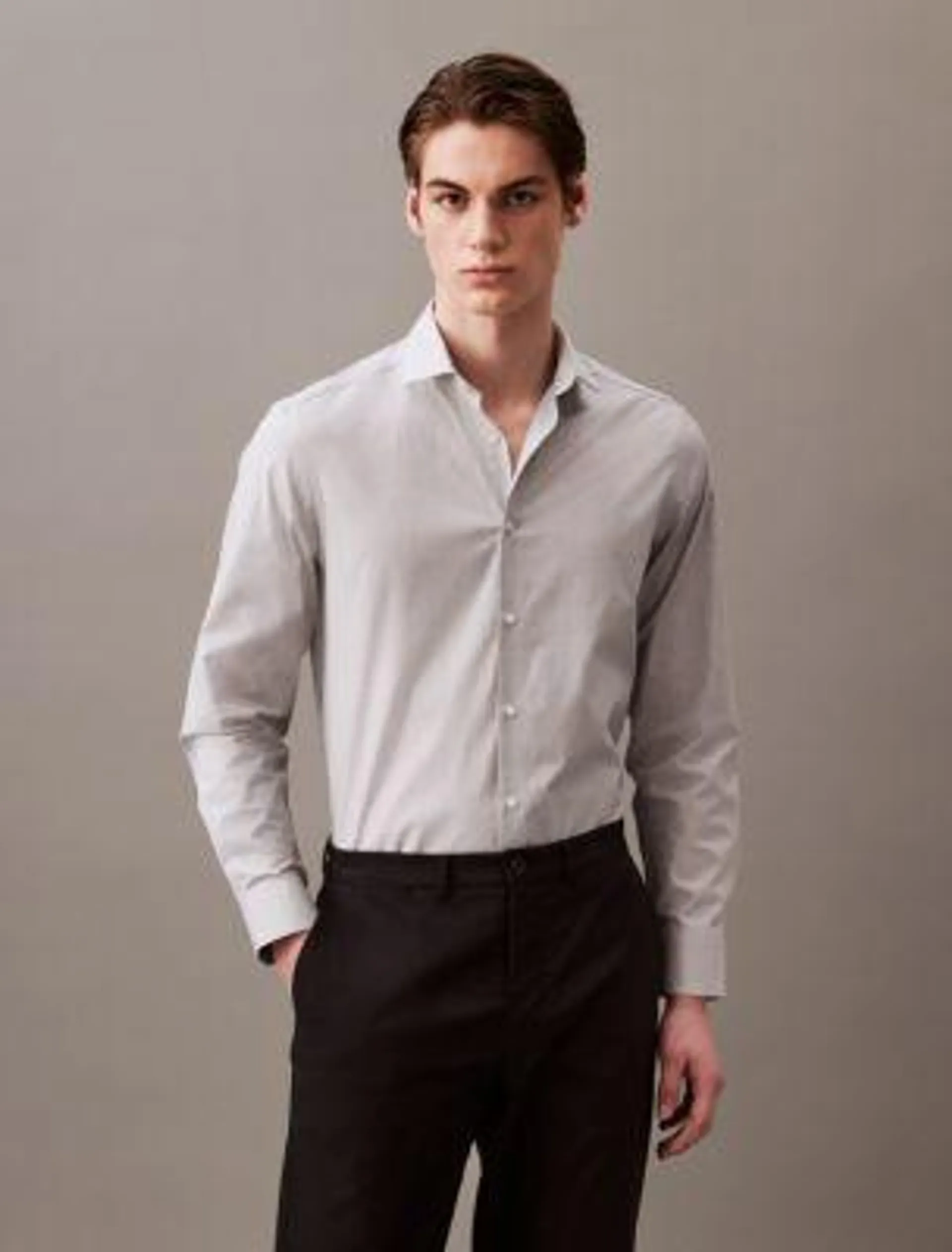 Steel Slim Fit Stripe Button-Down Shirt