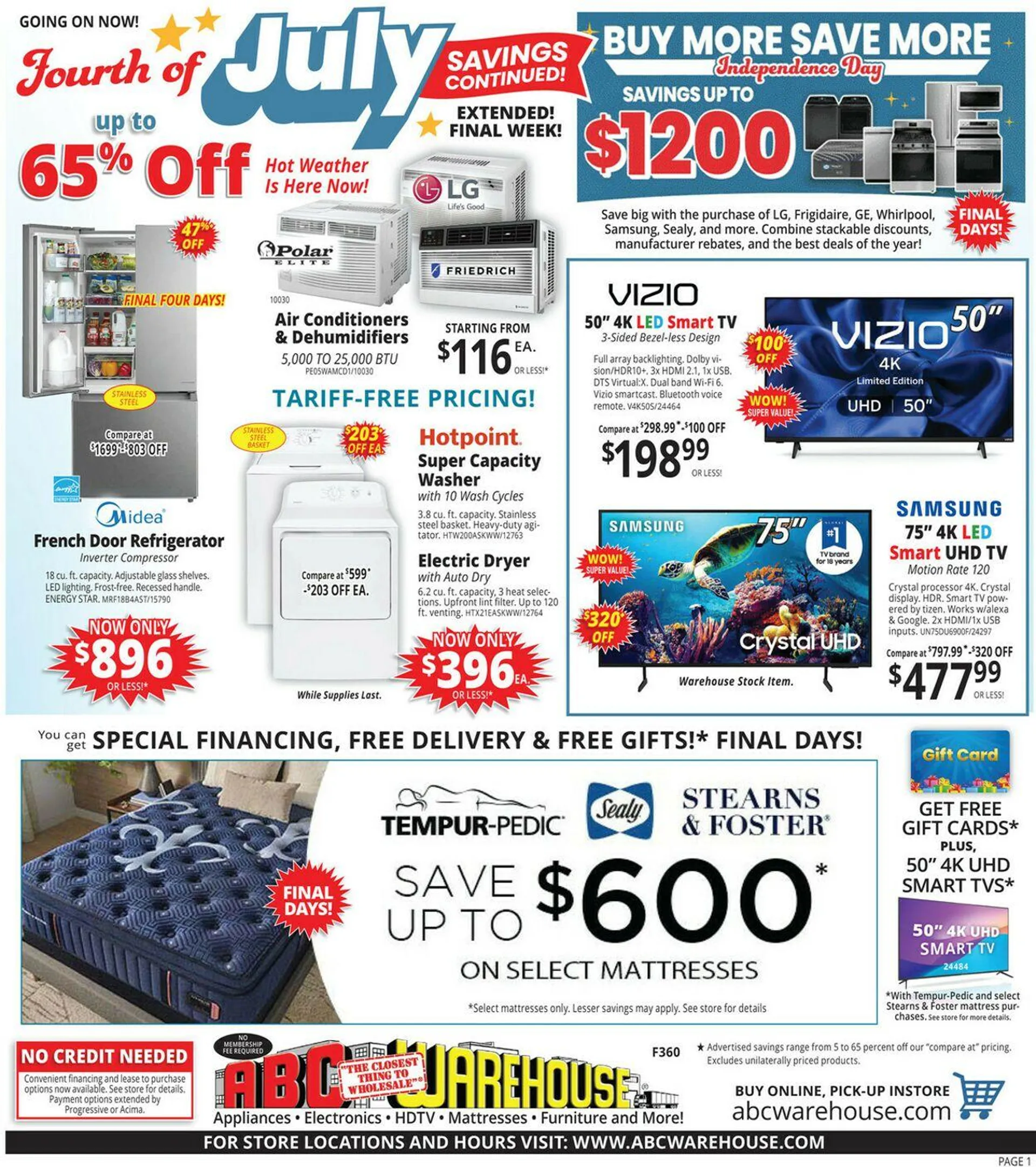ABC Warehouse Current weekly ad - 1