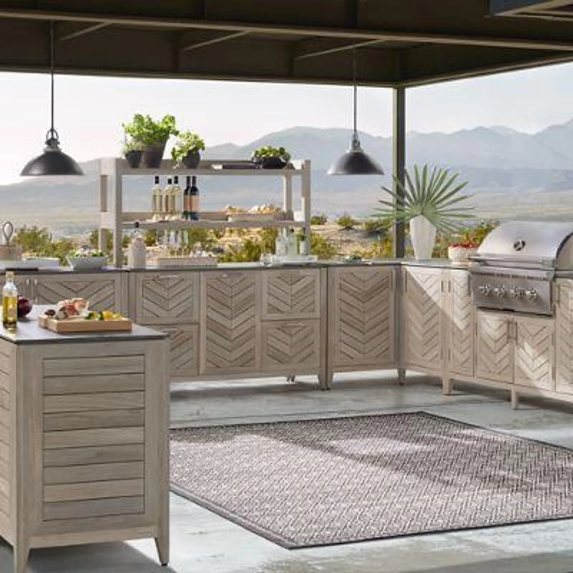 Westport Outdoor Kitchen in Weathered Teak