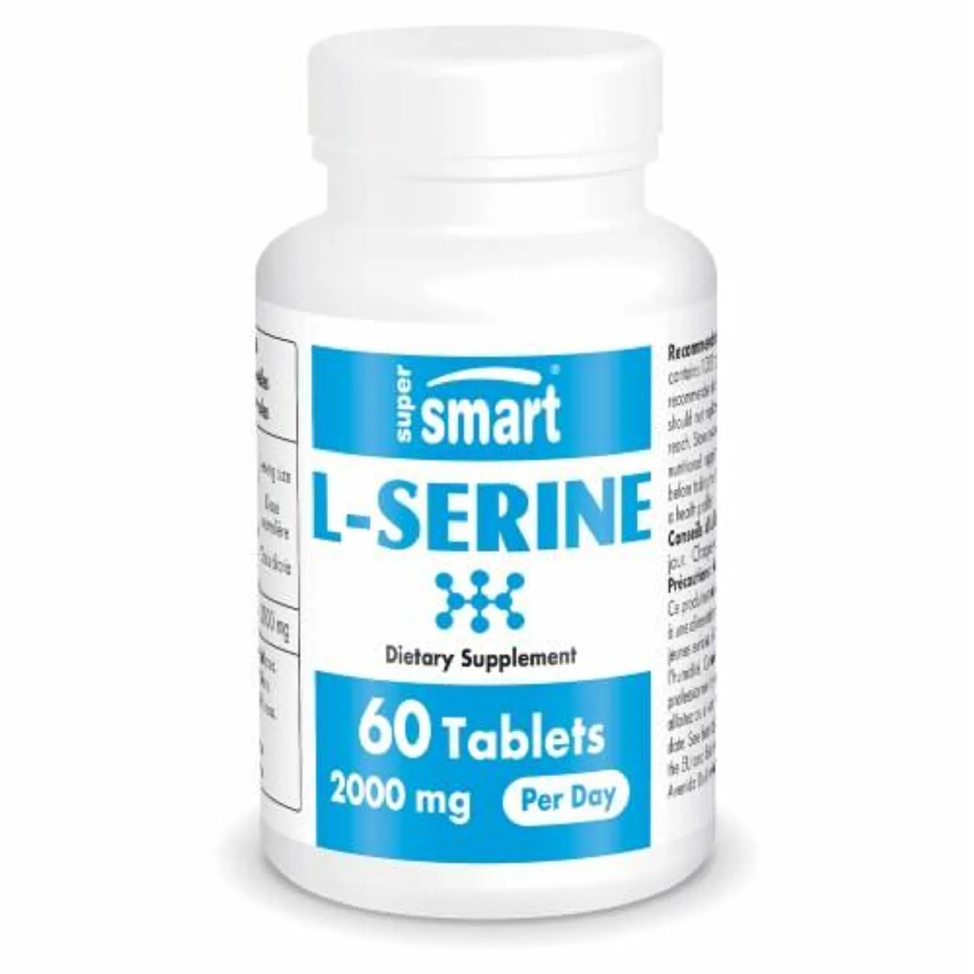 SuperSmart - L-Serine Supplement 2000mg per Day | Non-GMO & Gluten Free - 60 Tablets