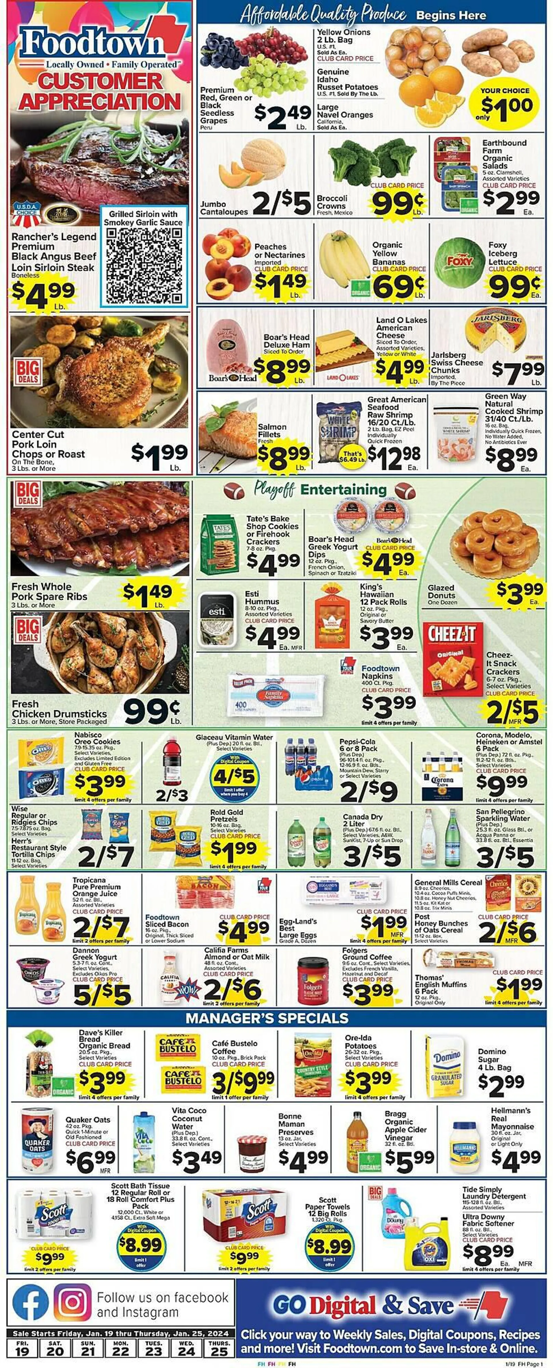 Weekly ad Foodtown Supermarkets Weekly Ad from January 19 to January 25 2024 - Page 