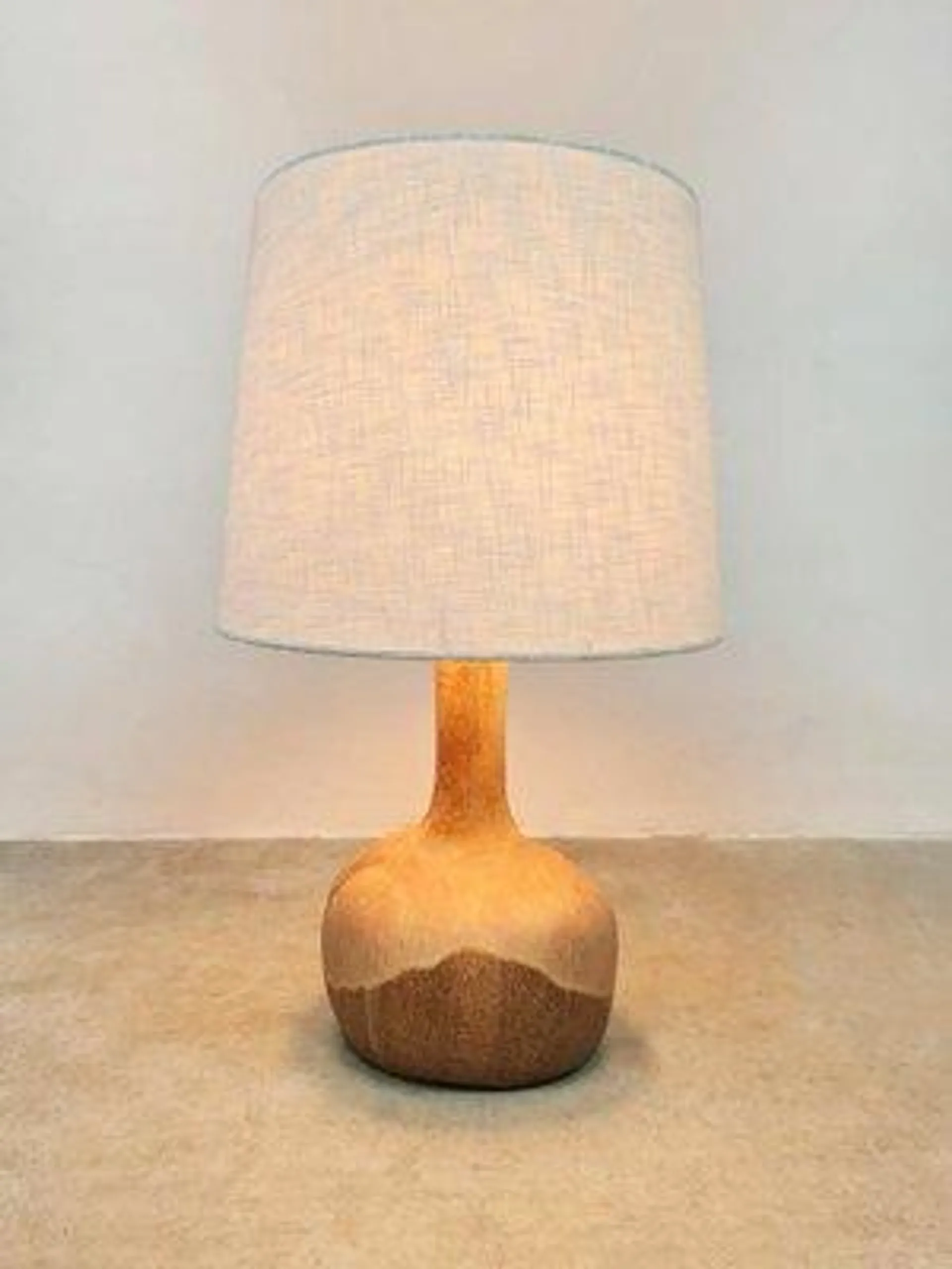 Vintage Ceramic Table Lamp in Earth Tones