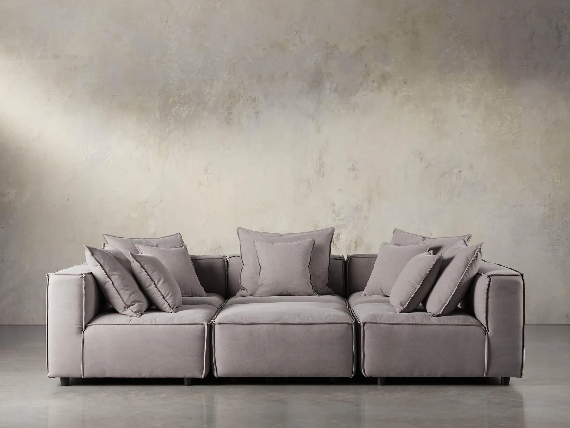 Coburn Six Piece Pit Sectional in Capricorn Grey