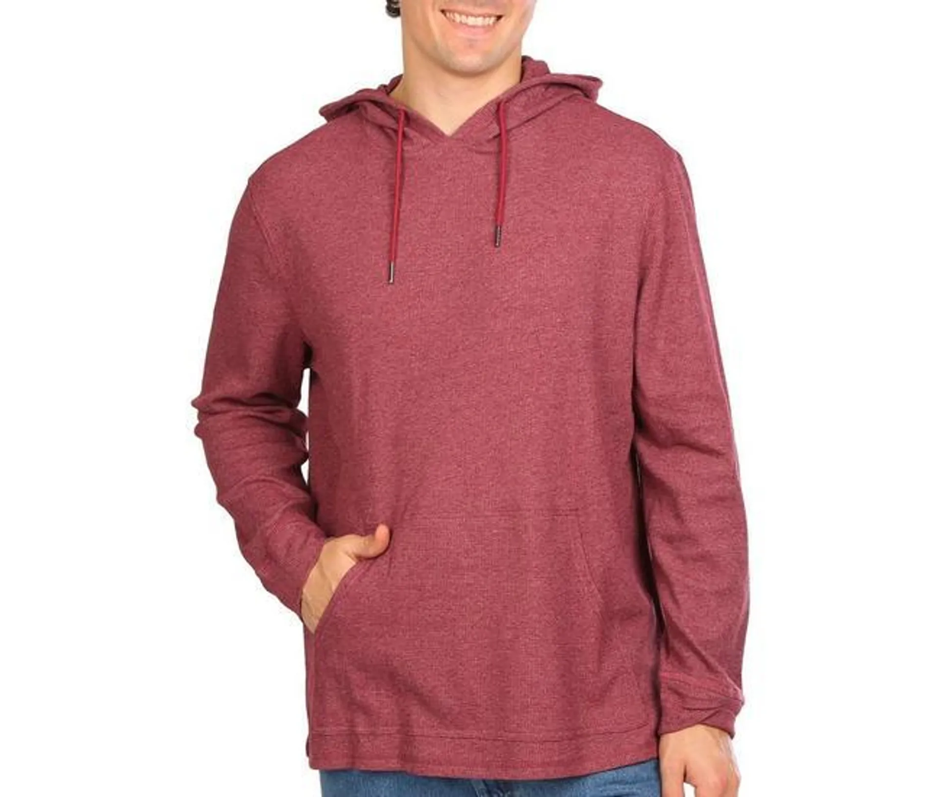 Mens Long Sleeve Hooded Thermal Sweater