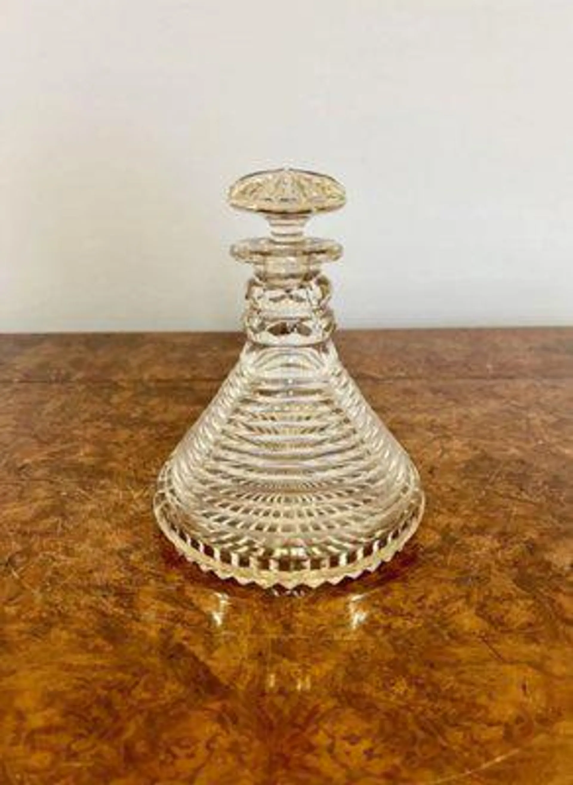 George III Cut Glass Ships Decanters, 1900s, Set of 2